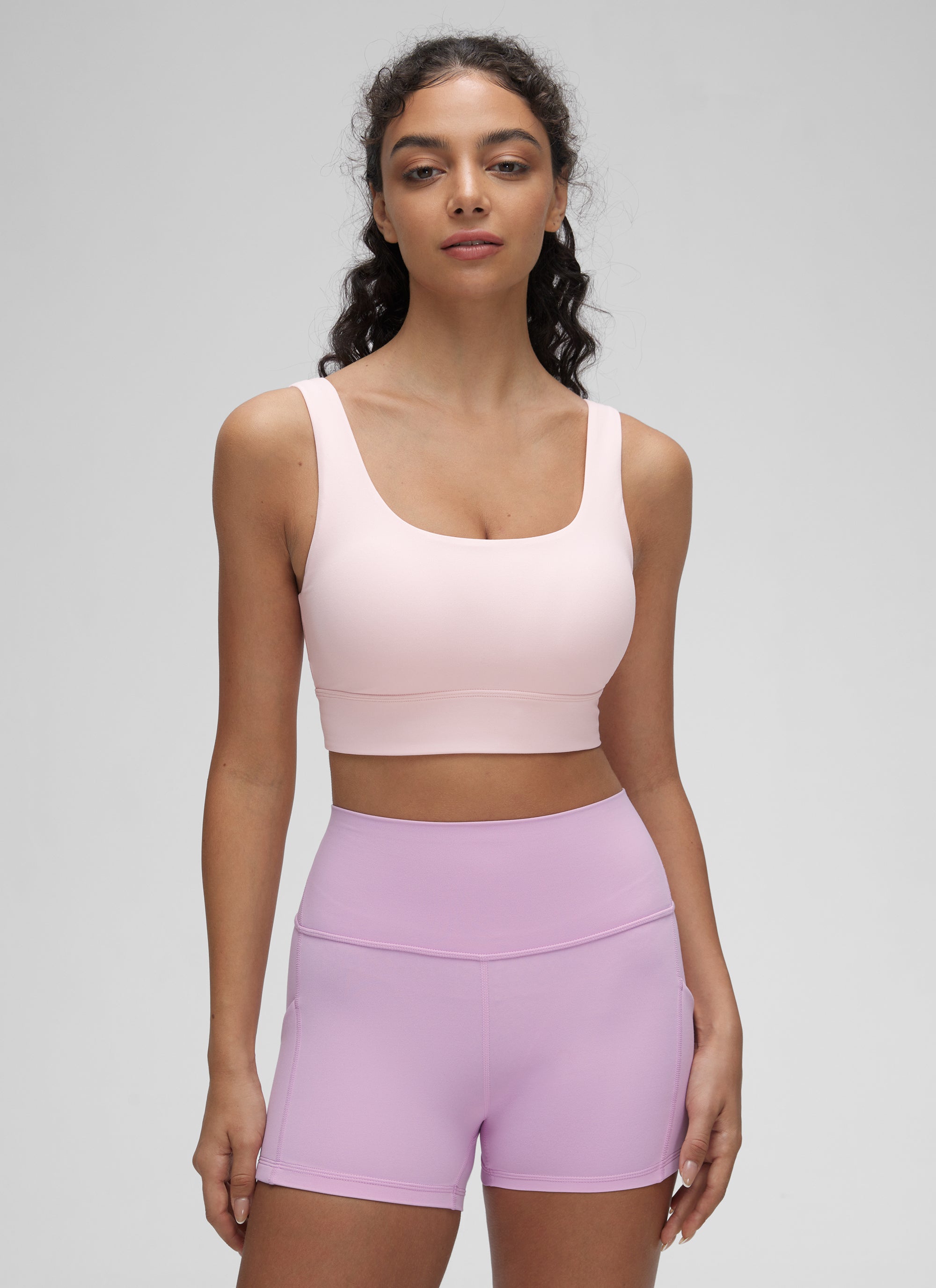 CRZ YOGA Damen Butterluxe U Back Ohne Buegel Longline  Sport BH Erdbeerrosa