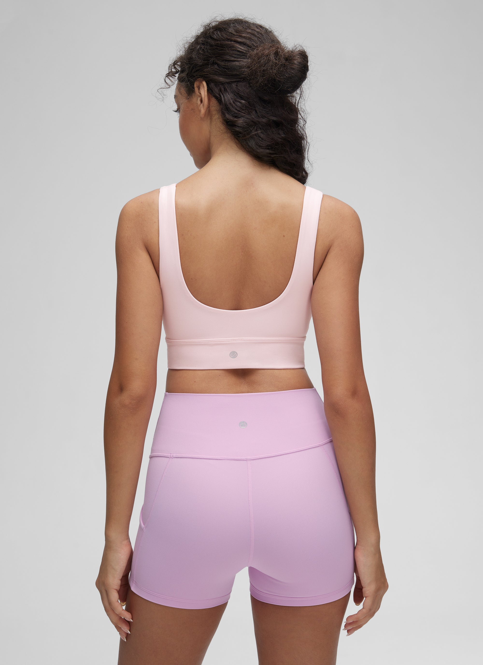 CRZ YOGA Damen Butterluxe U Back Ohne Buegel Longline Sport BH Erdbeerrosa