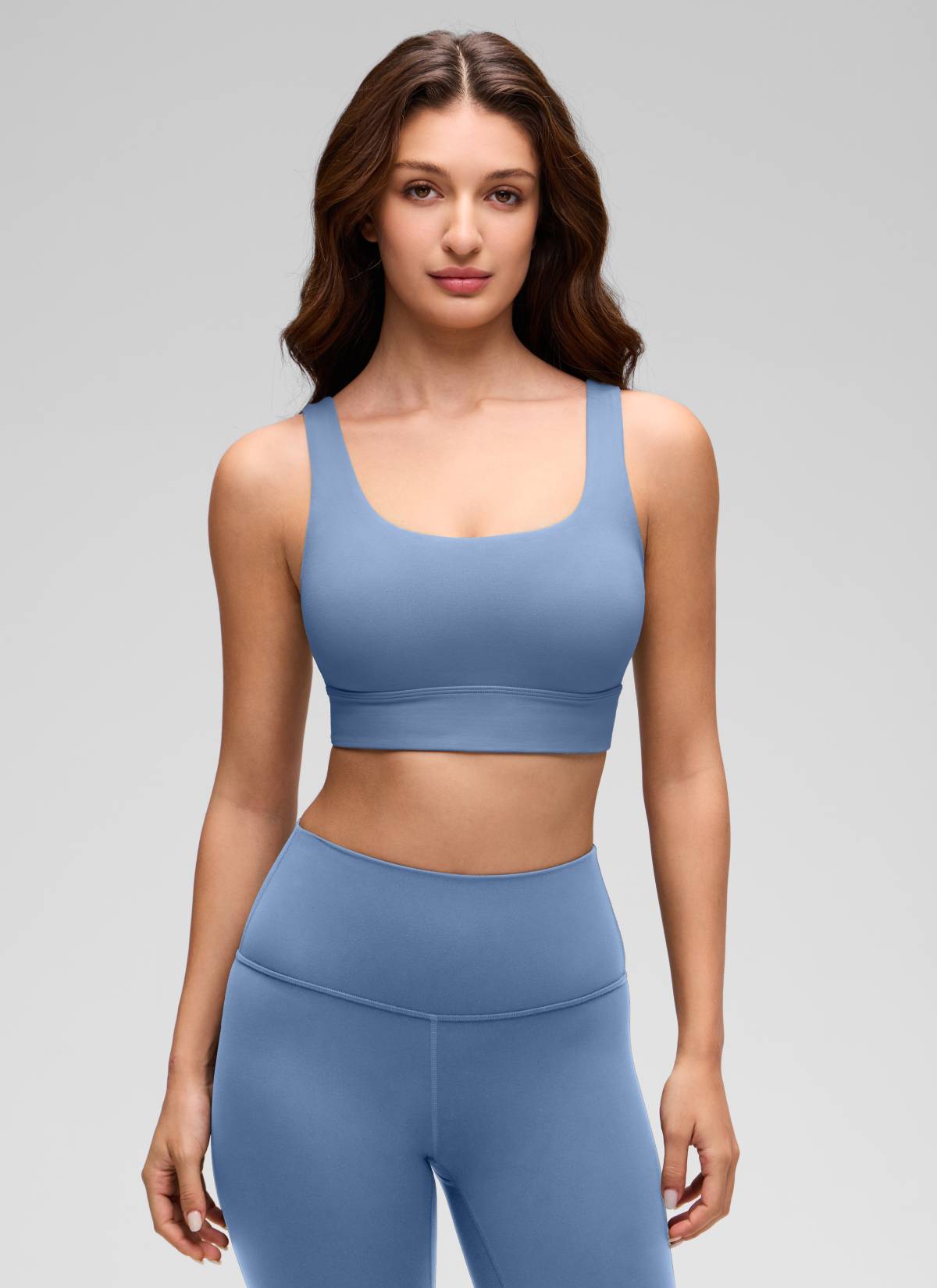 CRZ YOGA Damen Butterluxe U Back Ohne Buegel Longline  Sport BH Oase Blau