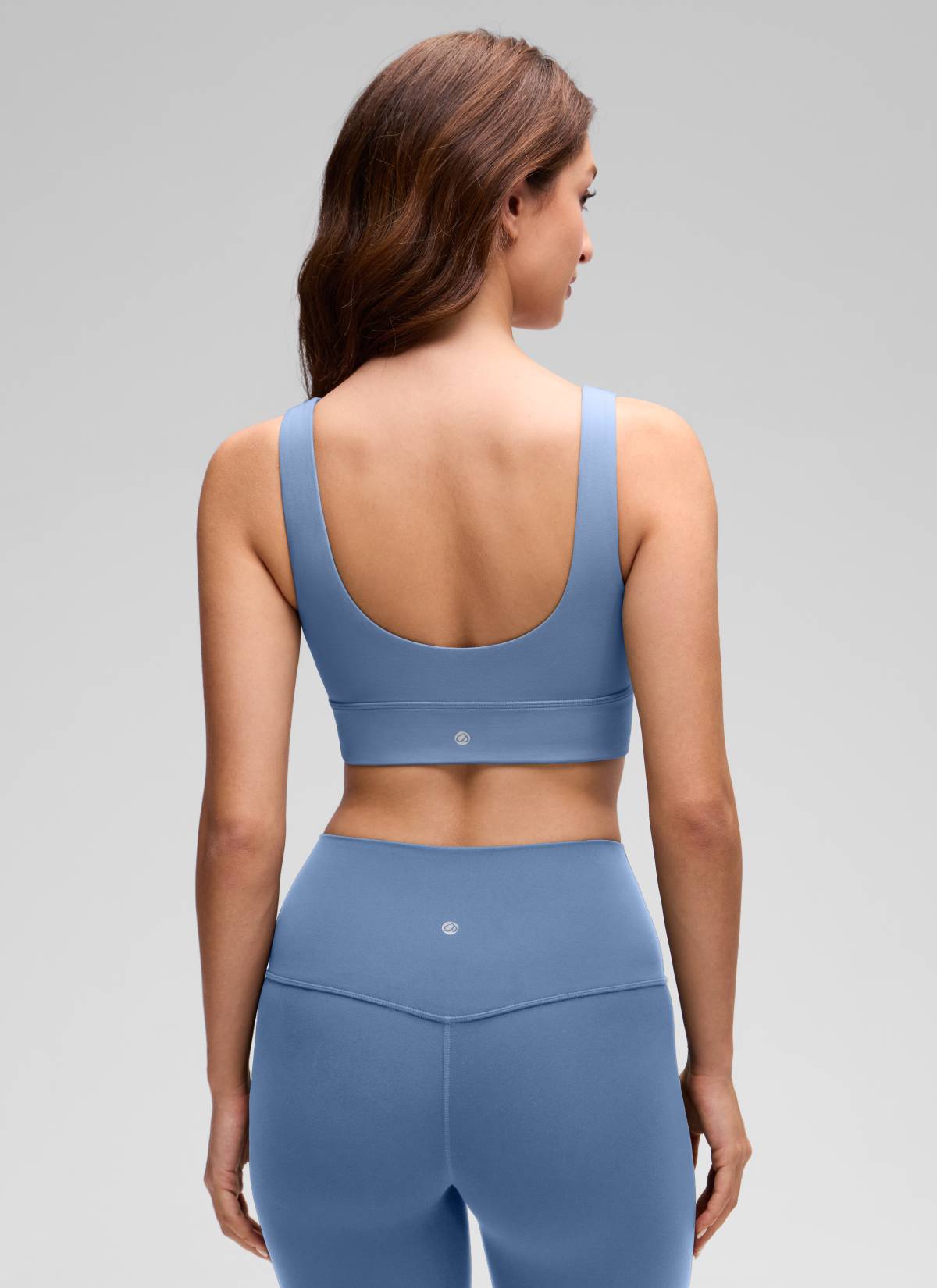 CRZ YOGA Damen Butterluxe U Back Ohne Buegel Longline  Sport BH Oase Blau