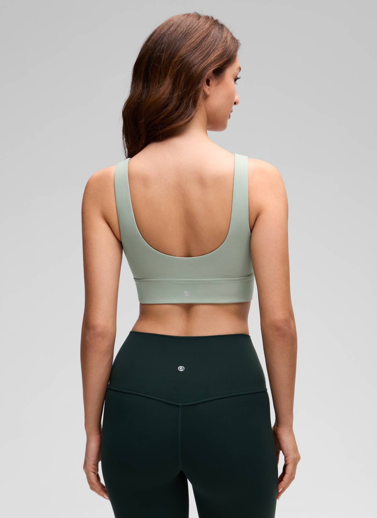 CRZ YOGA Damen Butterluxe U Back Ohne Buegel Longline  Sport BH Grüner Palmenhof
