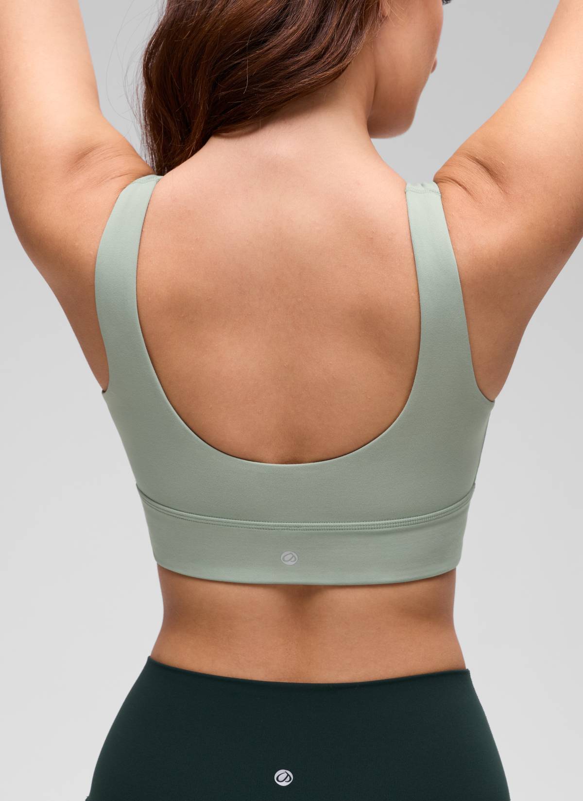 CRZ YOGA Damen Butterluxe U Back Ohne Buegel Longline  Sport BH Grüner Palmenhof