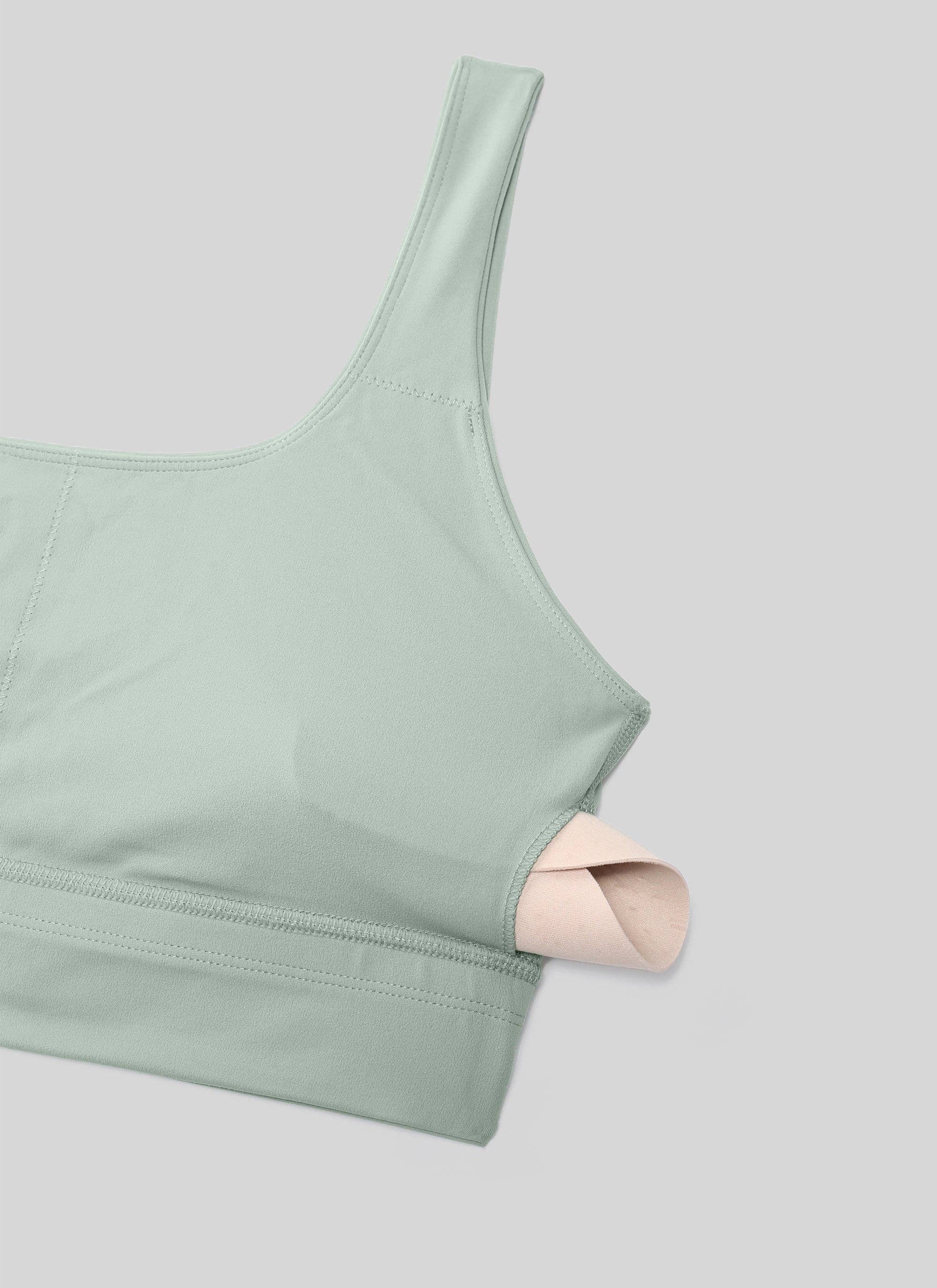 CRZ YOGA Damen Butterluxe U Back Ohne Buegel Longline  Sport BH Grüner Palmenhof