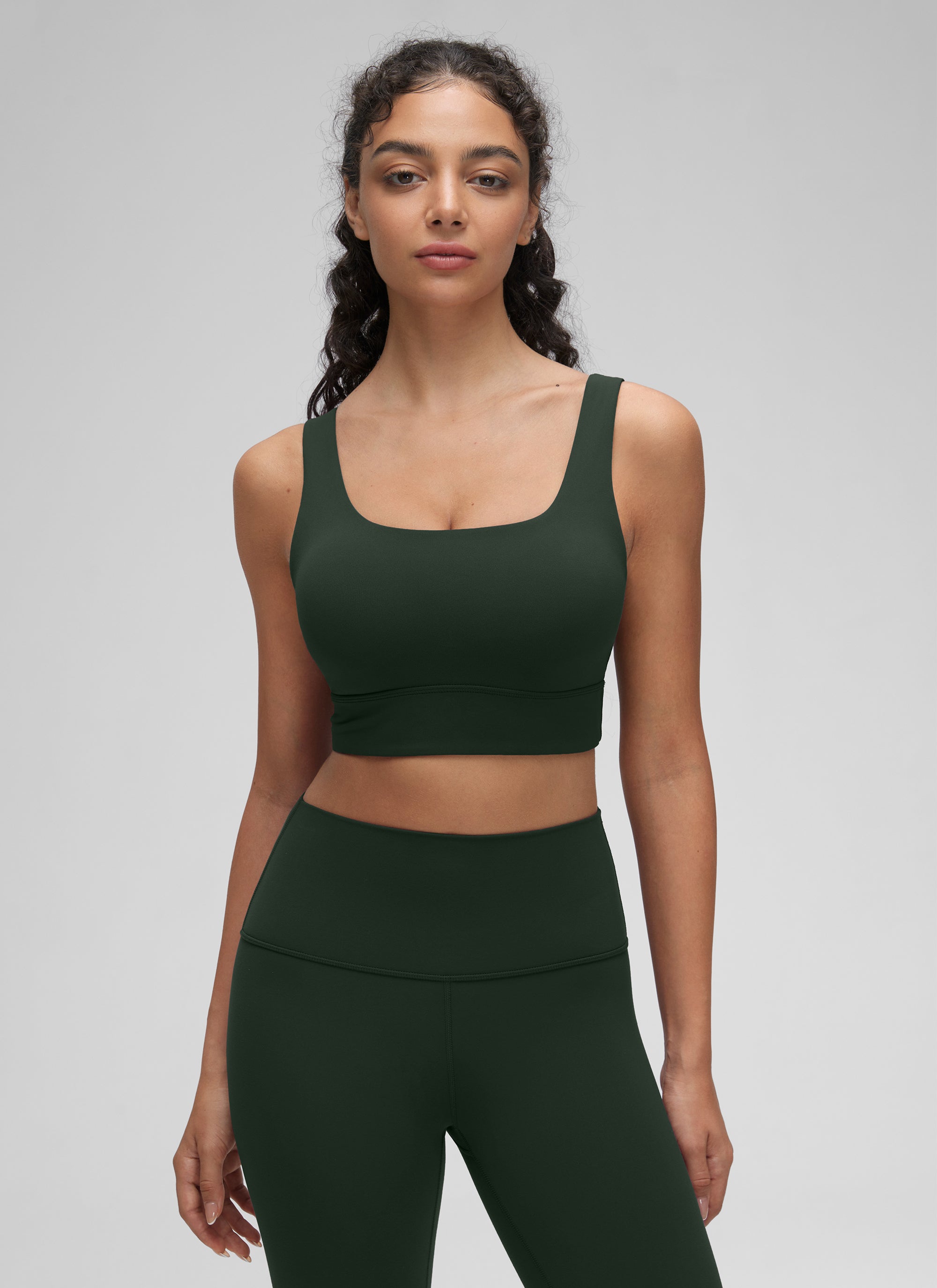 CRZ YOGA Damen Butterluxe U Back Ohne Buegel Longline Sport BH Legende Grün