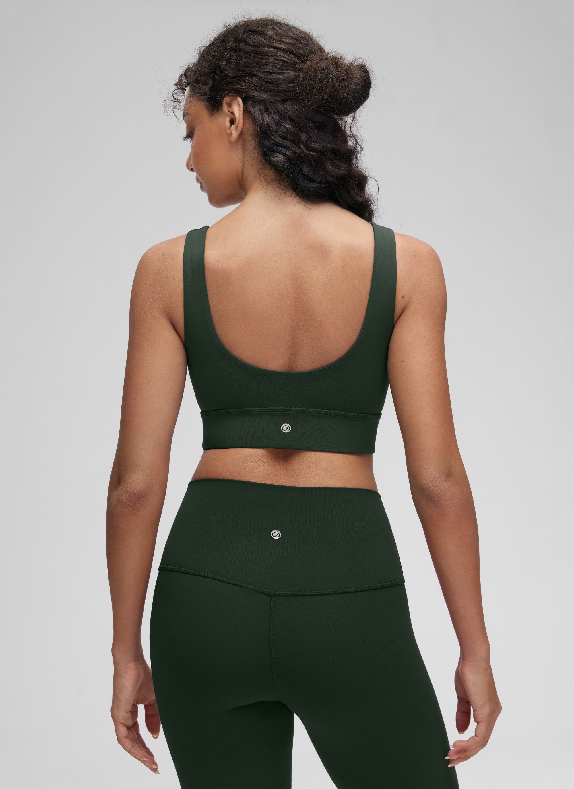 CRZ YOGA Damen Butterluxe U Back Ohne Buegel Longline  Sport BH Legende Grün