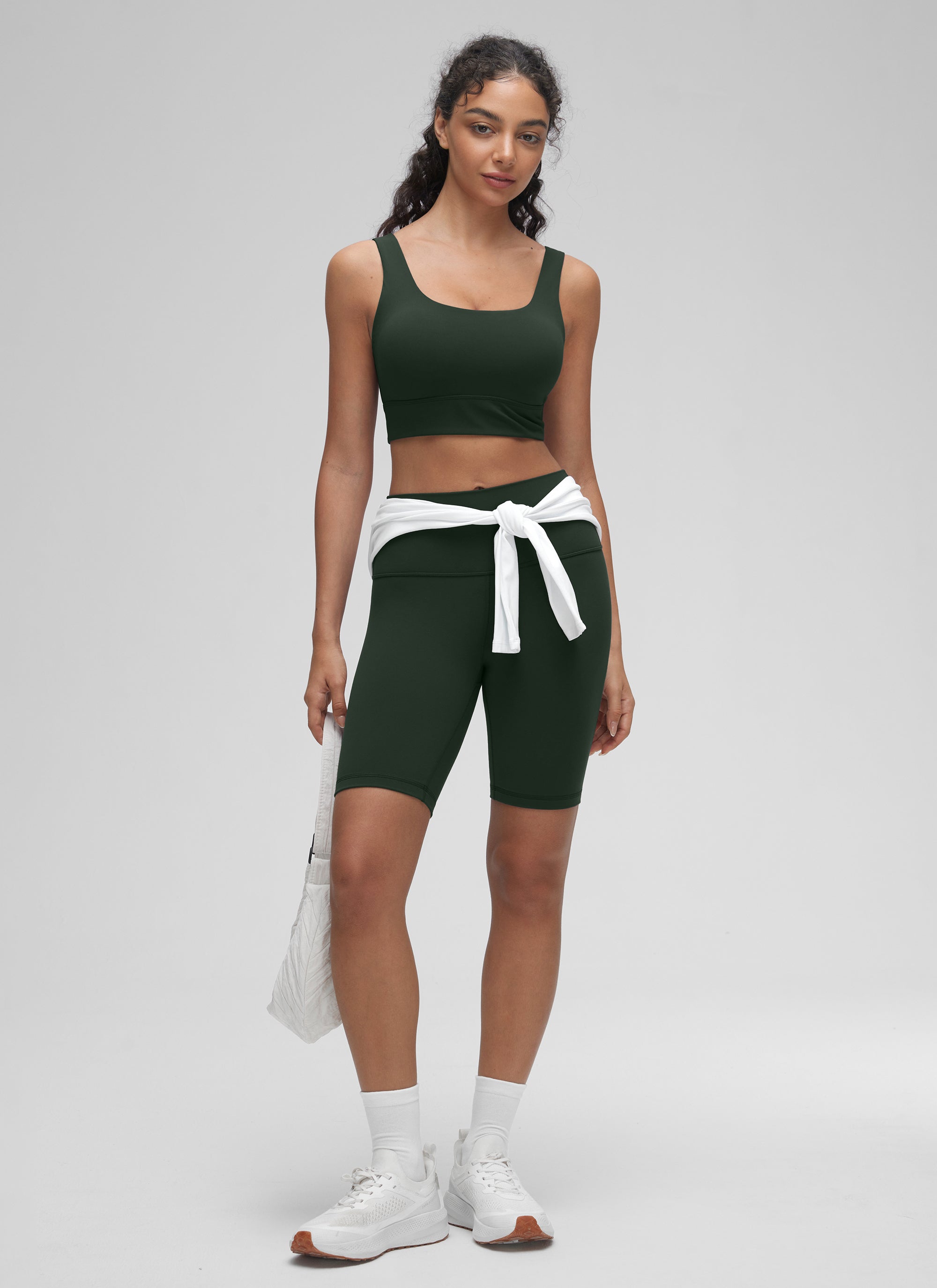 CRZ YOGA Damen Butterluxe U Back Ohne Buegel Longline Sport BH Legende Grün