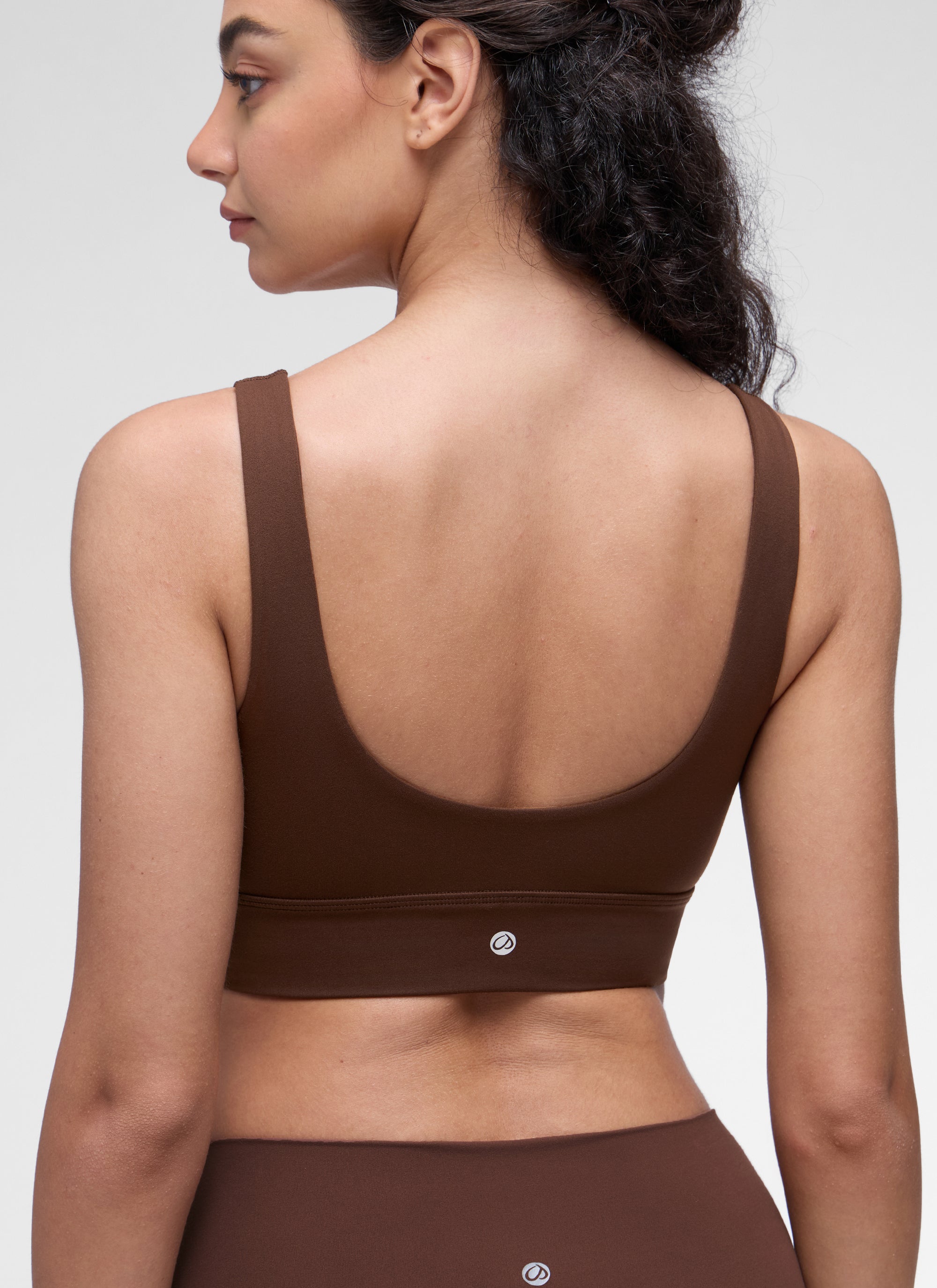 CRZ YOGA Damen Butterluxe U Back Ohne Buegel Longline Sport BH Lava Braun