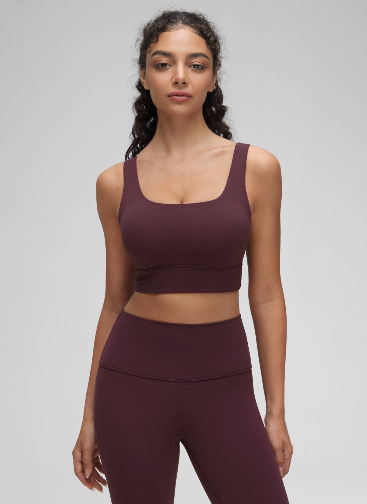 CRZ YOGA Damen Butterluxe U Back Ohne Buegel Longline  Sport BH Reife Pflaume