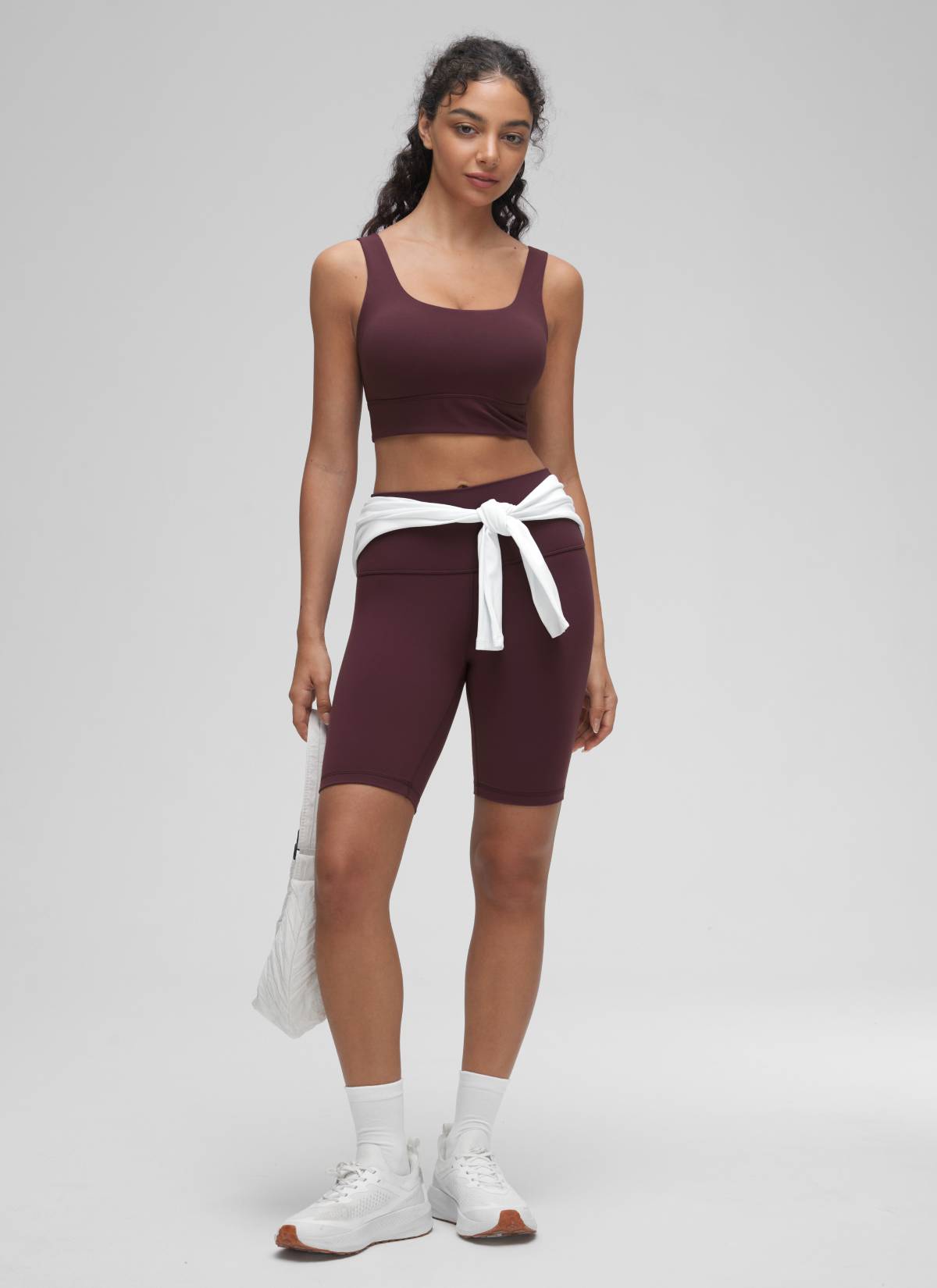 CRZ YOGA Damen Butterluxe U Back Ohne Buegel Longline  Sport BH Reife Pflaume