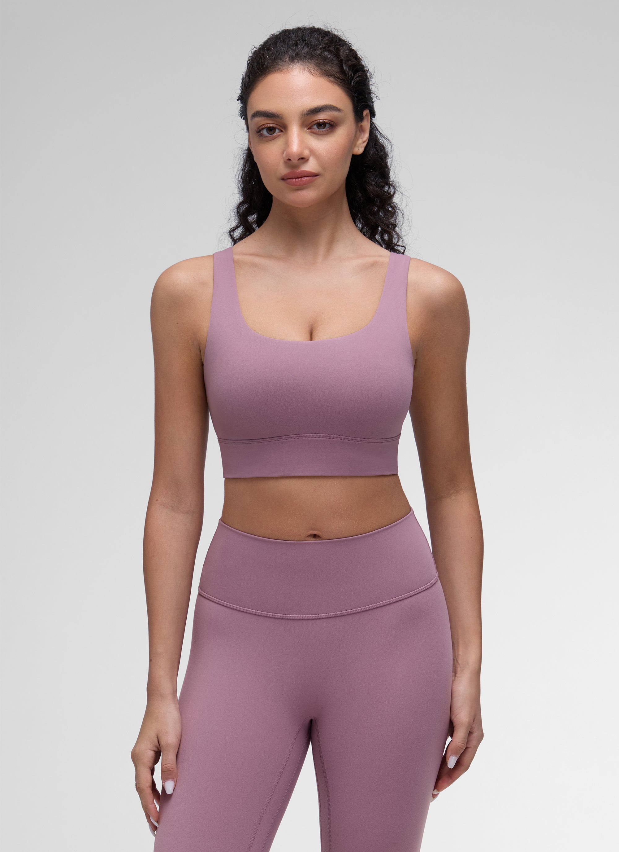 CRZ YOGA Damen Butterluxe U Back Ohne Buegel Longline  Sport BH Lavendel Hell