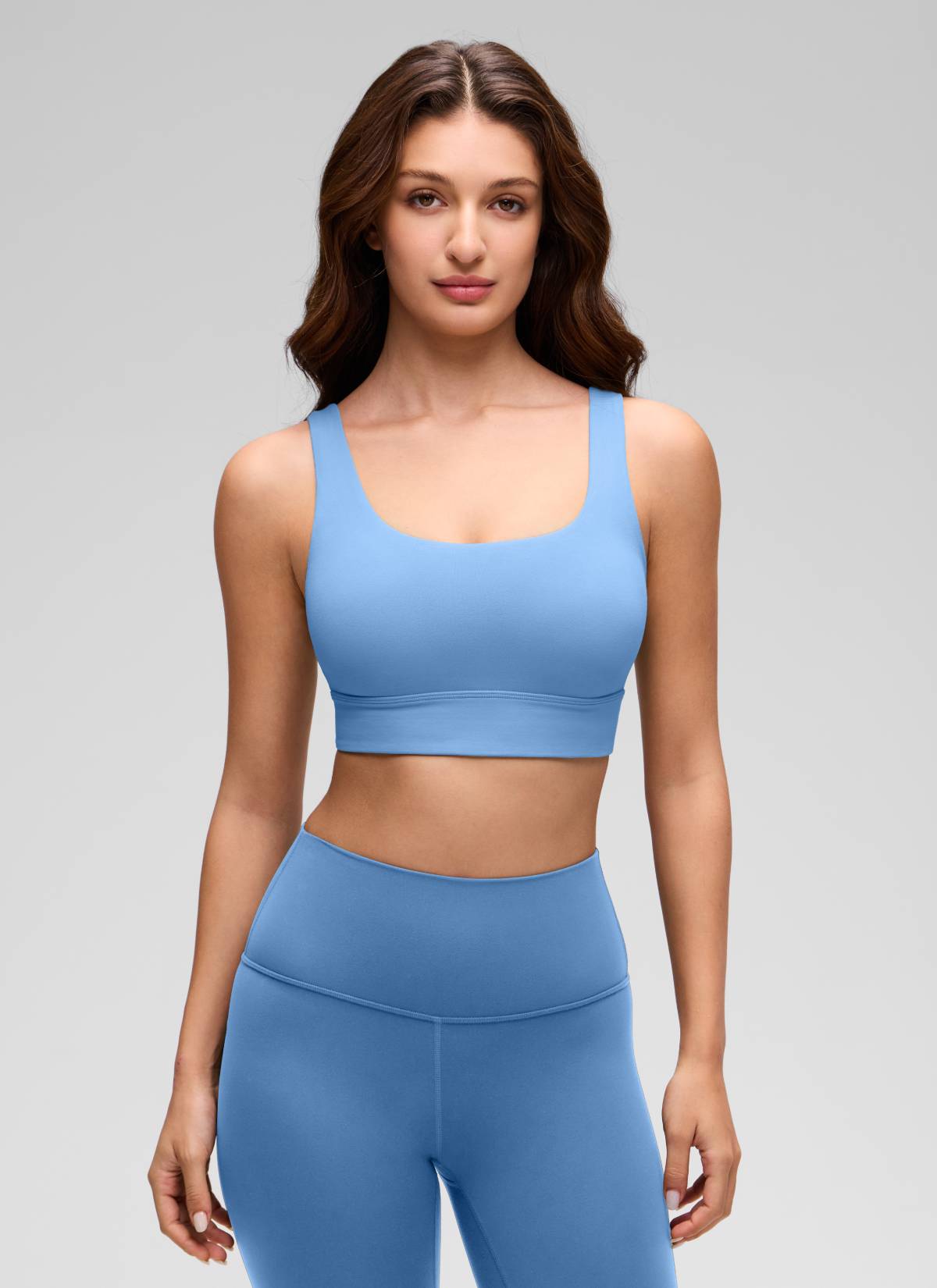 CRZ YOGA Damen Butterluxe U Back Ohne Buegel Longline  Sport BH Party Blau