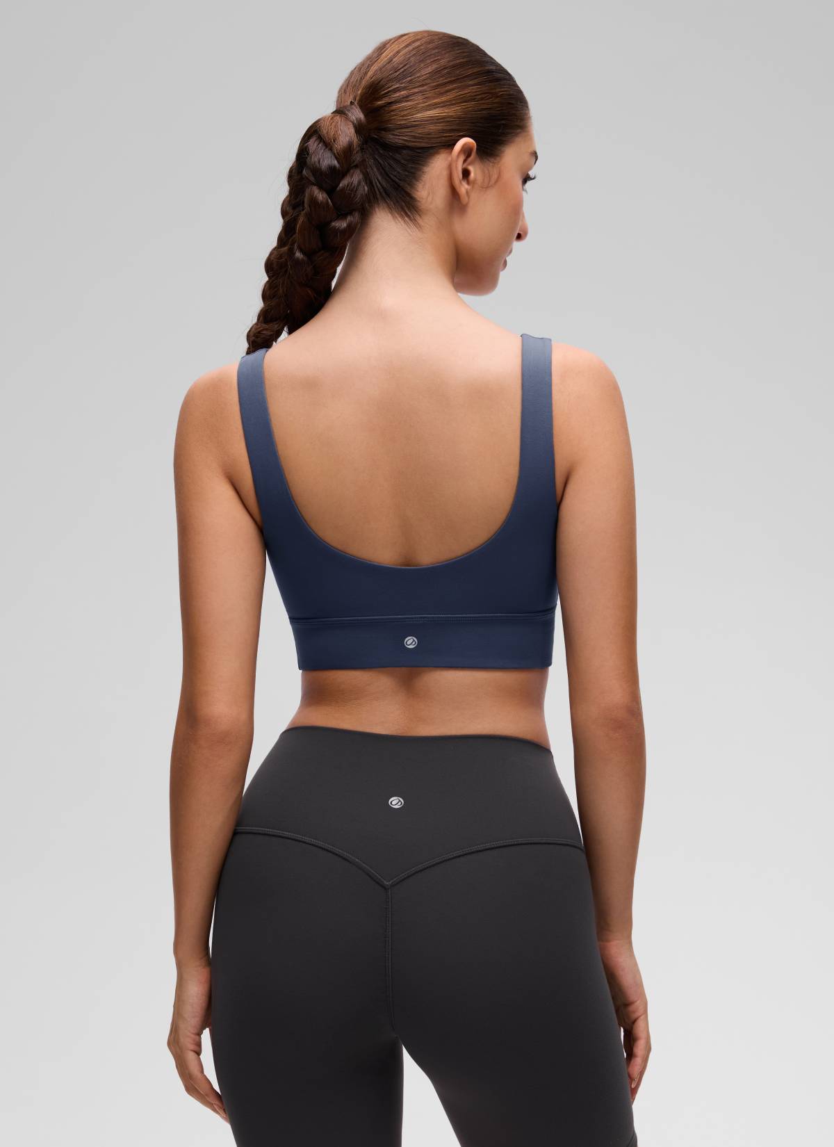 CRZ YOGA Damen Butterluxe U Back Ohne Buegel Longline  Sport BH Club Blau