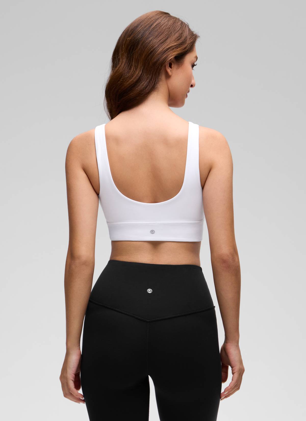 CRZ YOGA Damen Butterluxe U Back Ohne Buegel Longline Sport BH Weiss