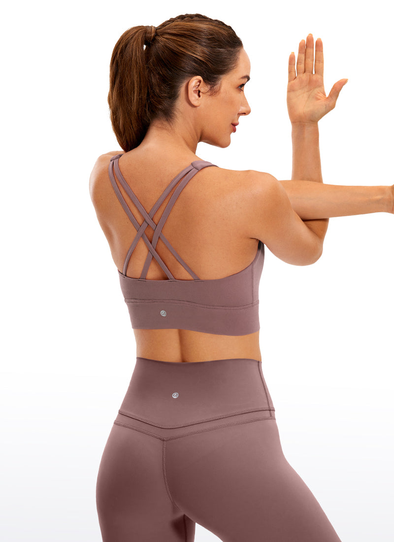 CRZ YOGA Damen Butterluxe Cross Back Gepolstert Crop Sport BH Malve
