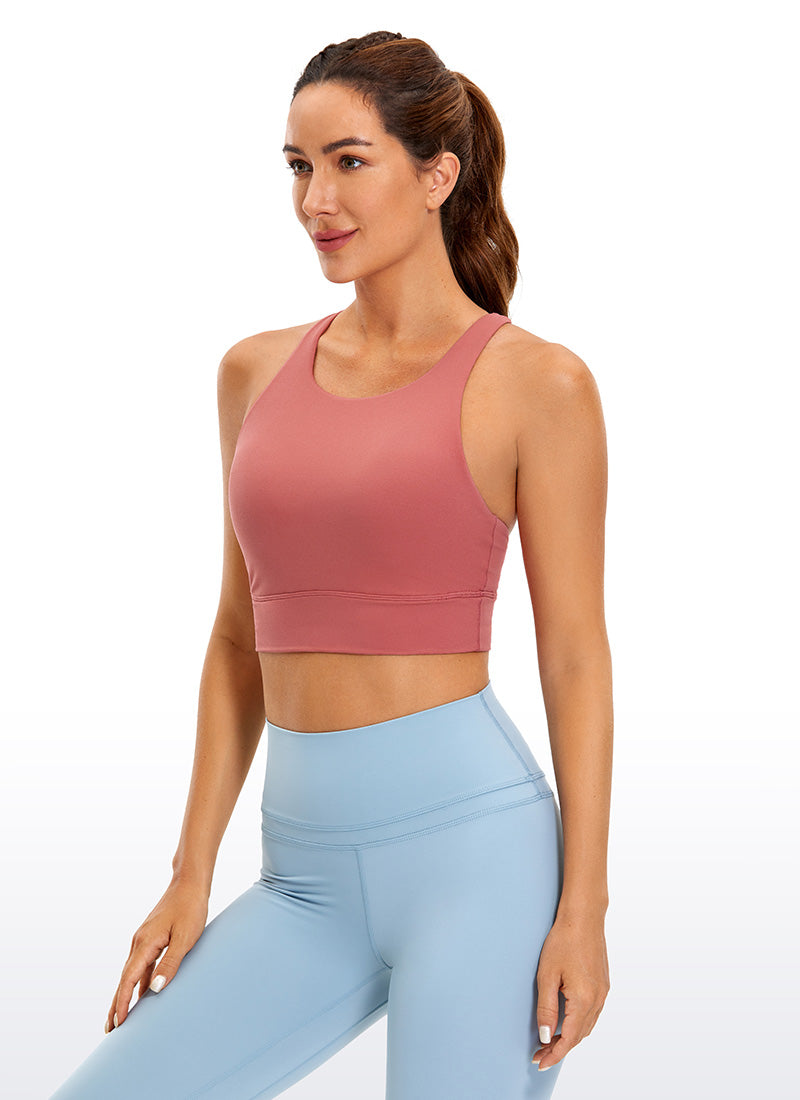 CRZ YOGA Damen Butterluxe Cross Back Gepolstert Crop Sport BH Briar Rose
