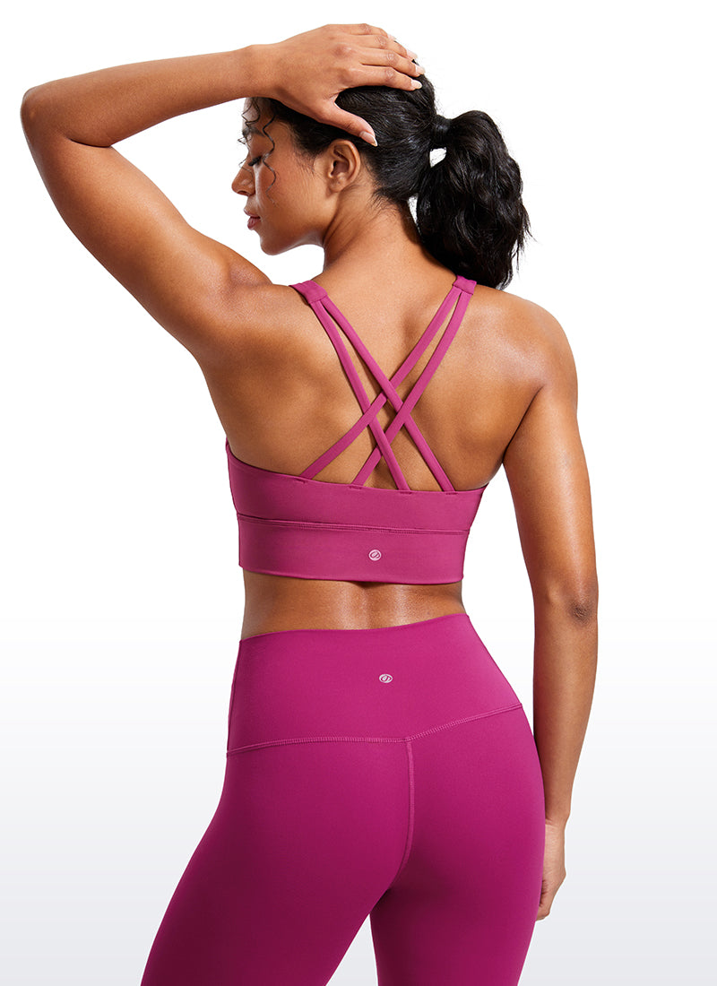 CRZ YOGA Damen Butterluxe Cross Back Gepolstert Crop Sport BH Gewaschenes Mauve