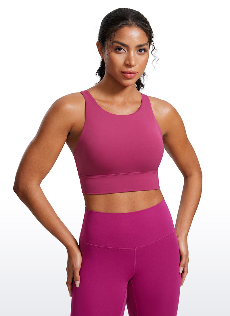 CRZ YOGA Damen Butterluxe Cross Back Gepolstert Crop Sport BH Gewaschenes Mauve