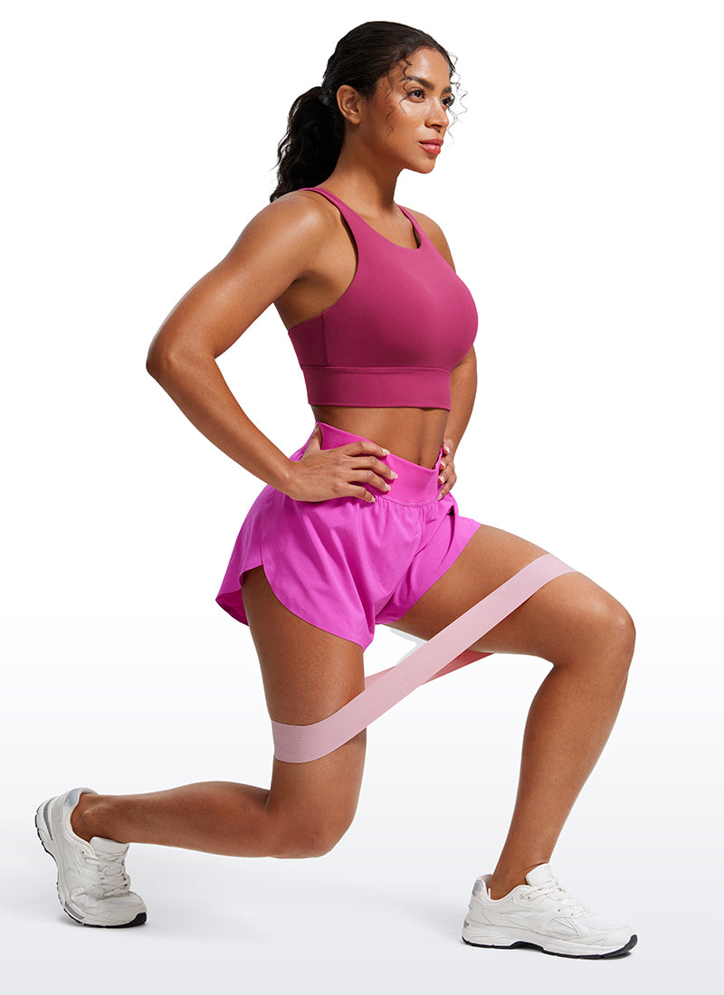 CRZ YOGA Damen Butterluxe Cross Back Gepolstert Crop Sport BH Gewaschenes Mauve