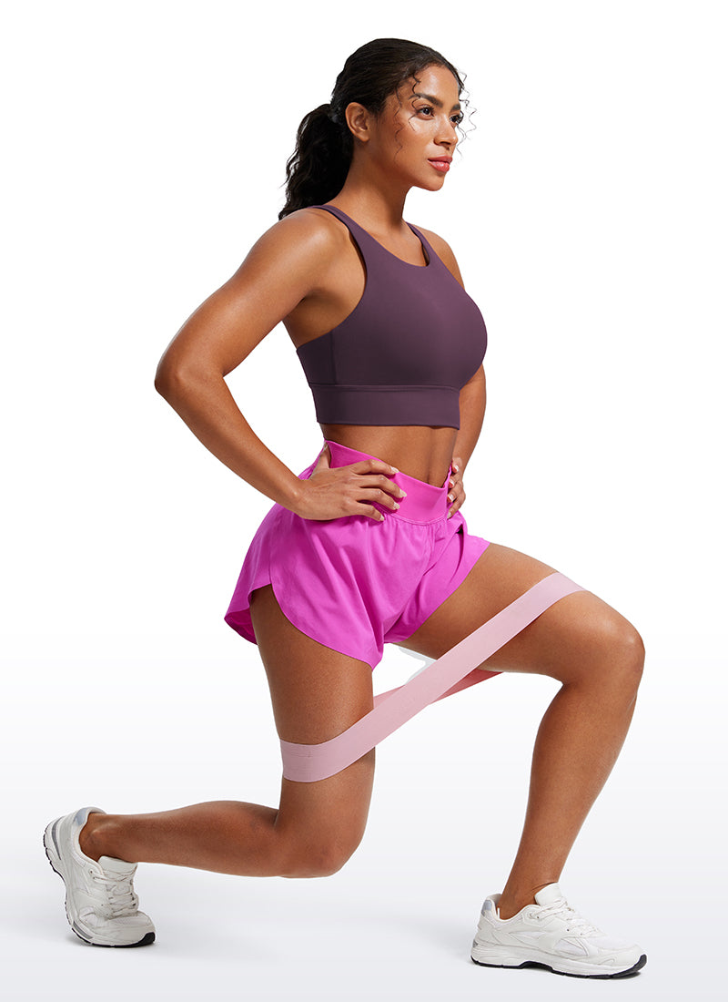 CRZ YOGA Damen Butterluxe Cross Back Gepolstert Crop Sport BH Traubendistel Violett