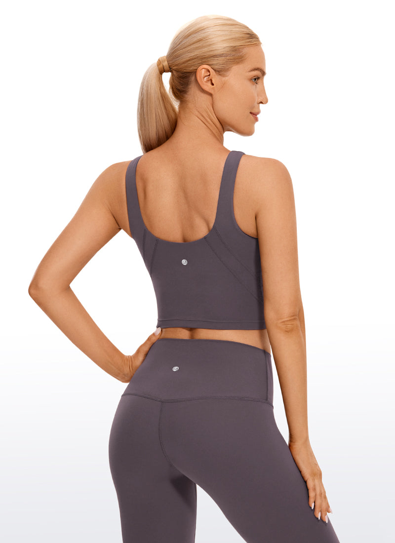 CRZ YOGA Damen Butterluxe Longline Crop High Neck U Rücken Sport BH Tornado