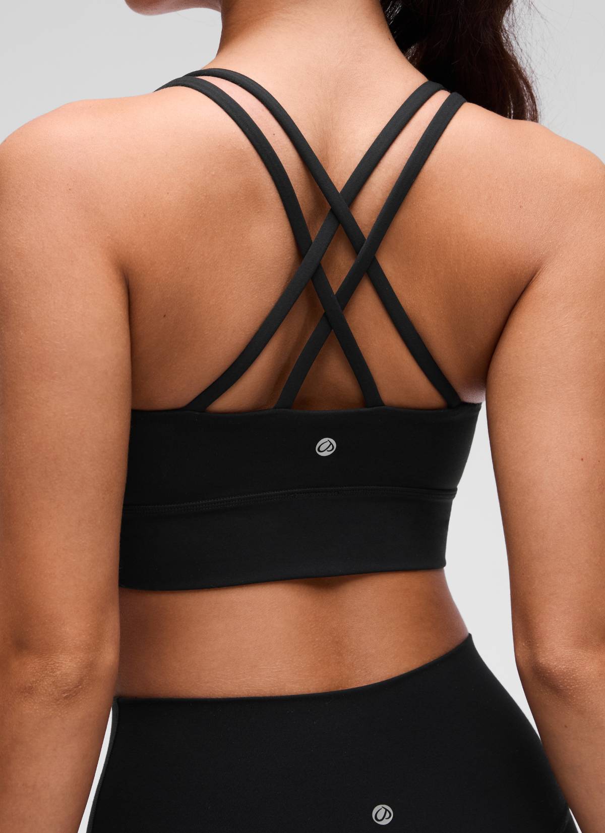CRZ YOGA Damen Butterluxe Strappy Sport BH Ohne Bügel Schwarz