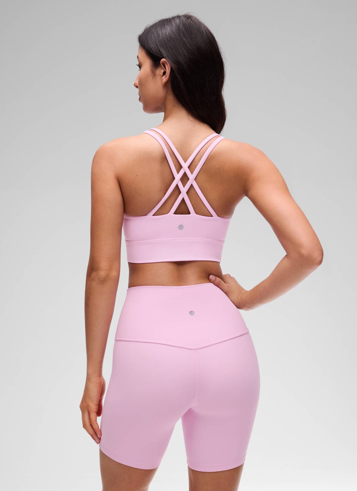 CRZ YOGA Damen Butterluxe Strappy Sport BH Ohne Bügel Vita Rosa