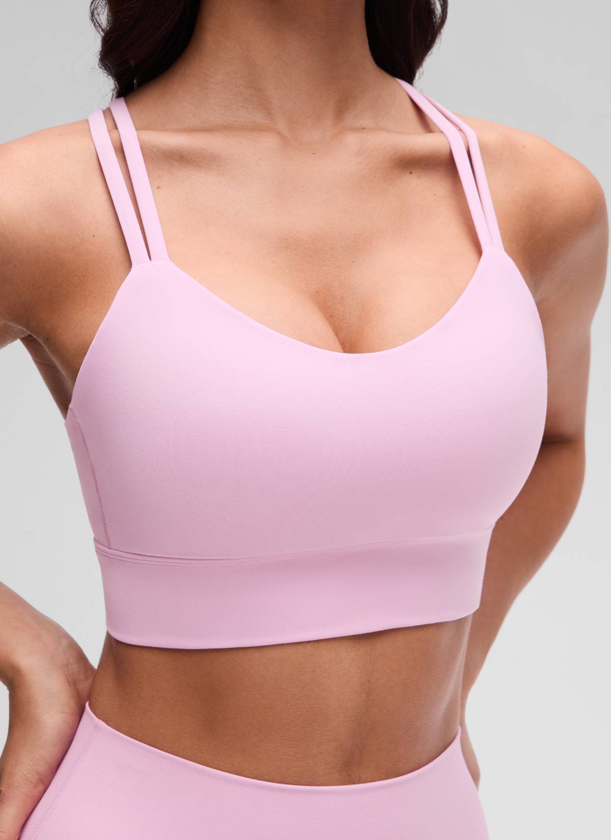 CRZ YOGA Damen Butterluxe Strappy Sport BH Ohne Bügel Vita Rosa