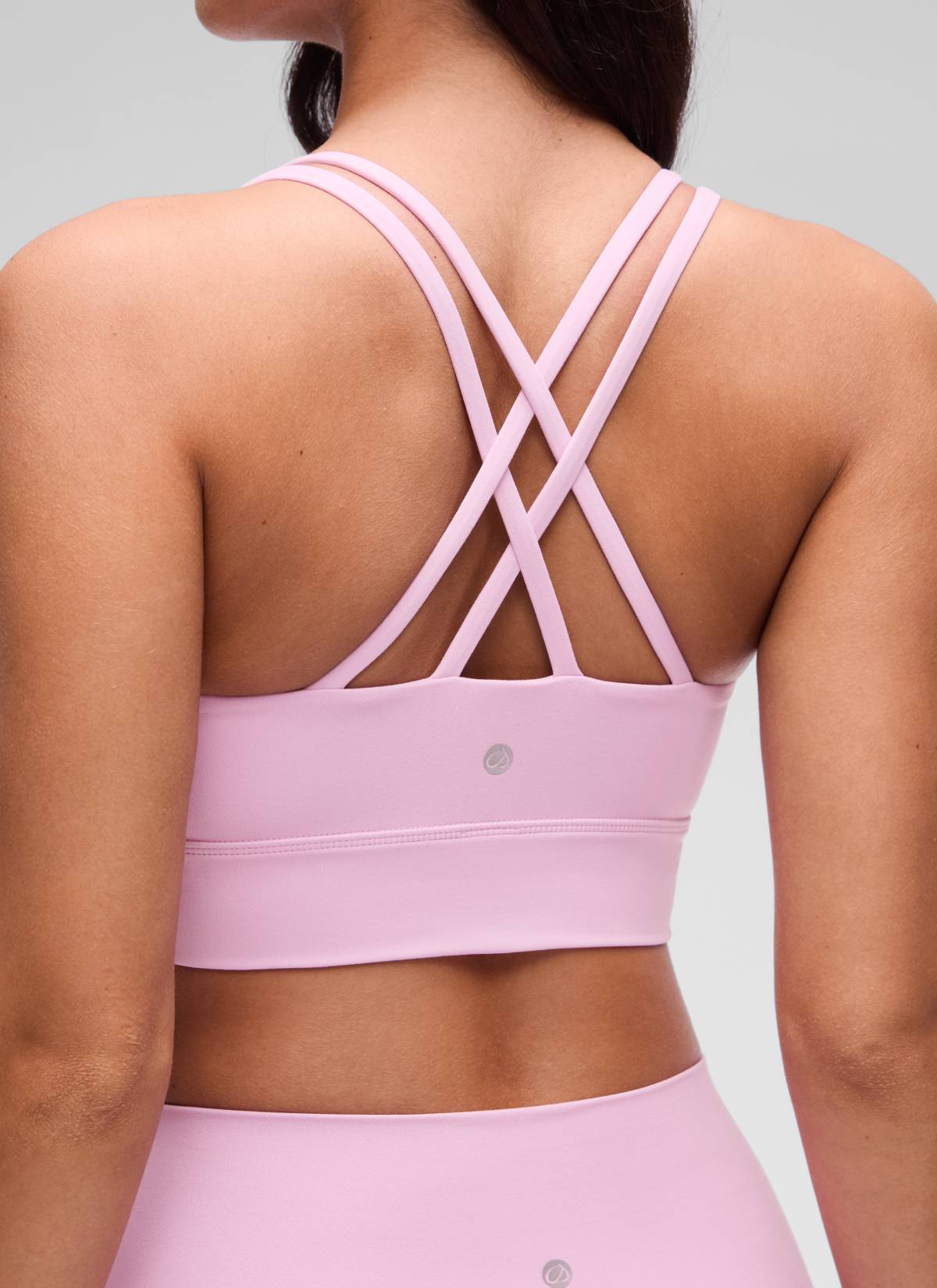 CRZ YOGA Damen Butterluxe Strappy Sport BH Ohne Bügel Vita Rosa