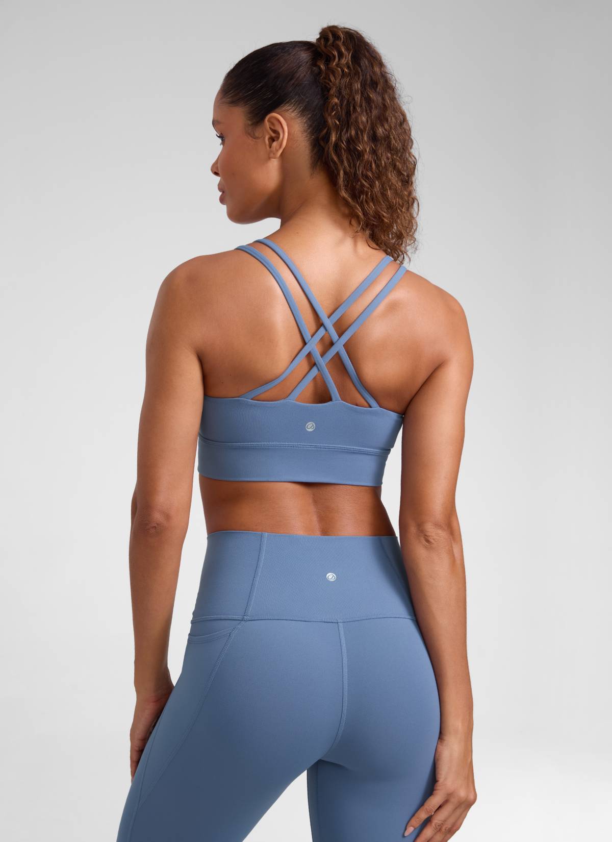 CRZ YOGA Damen Butterluxe Strappy Sport BH Ohne Bügel Oase Blau