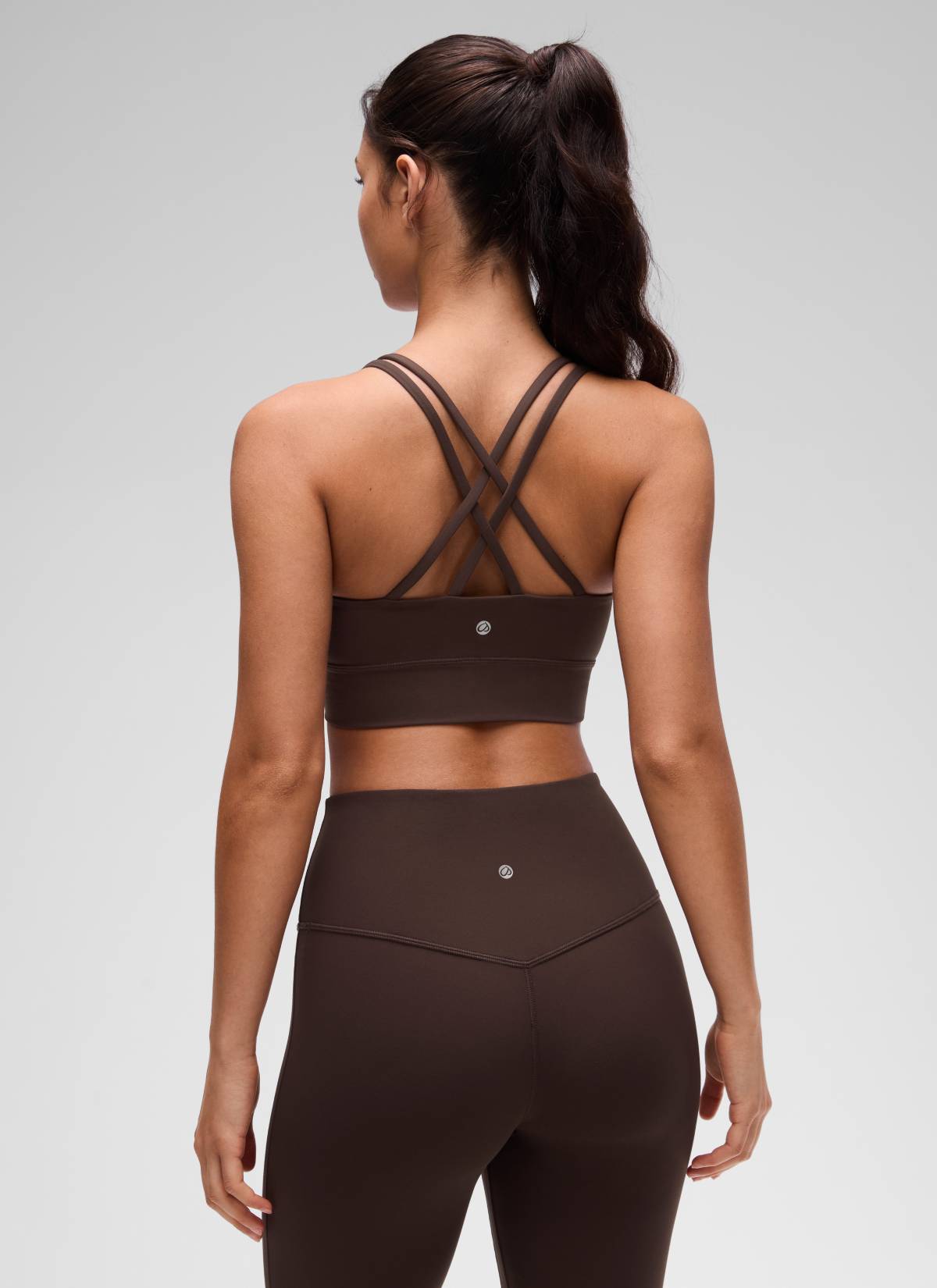 CRZ YOGA Damen Butterluxe Strappy Sport BH Ohne Bügel Heißes Fudge-Brown
