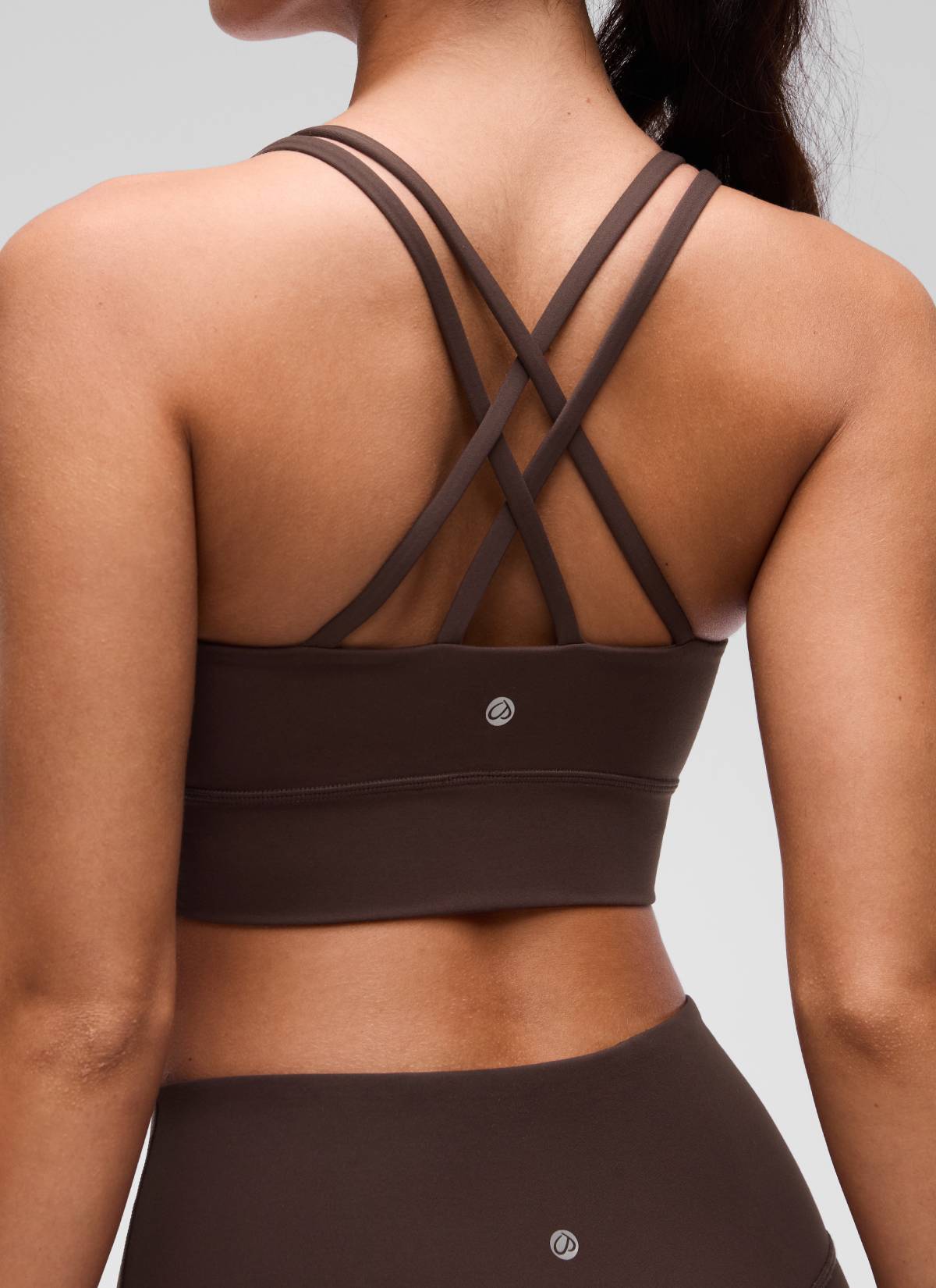 CRZ YOGA Damen Butterluxe Strappy Sport BH Ohne Bügel Heißes Fudge-Brown