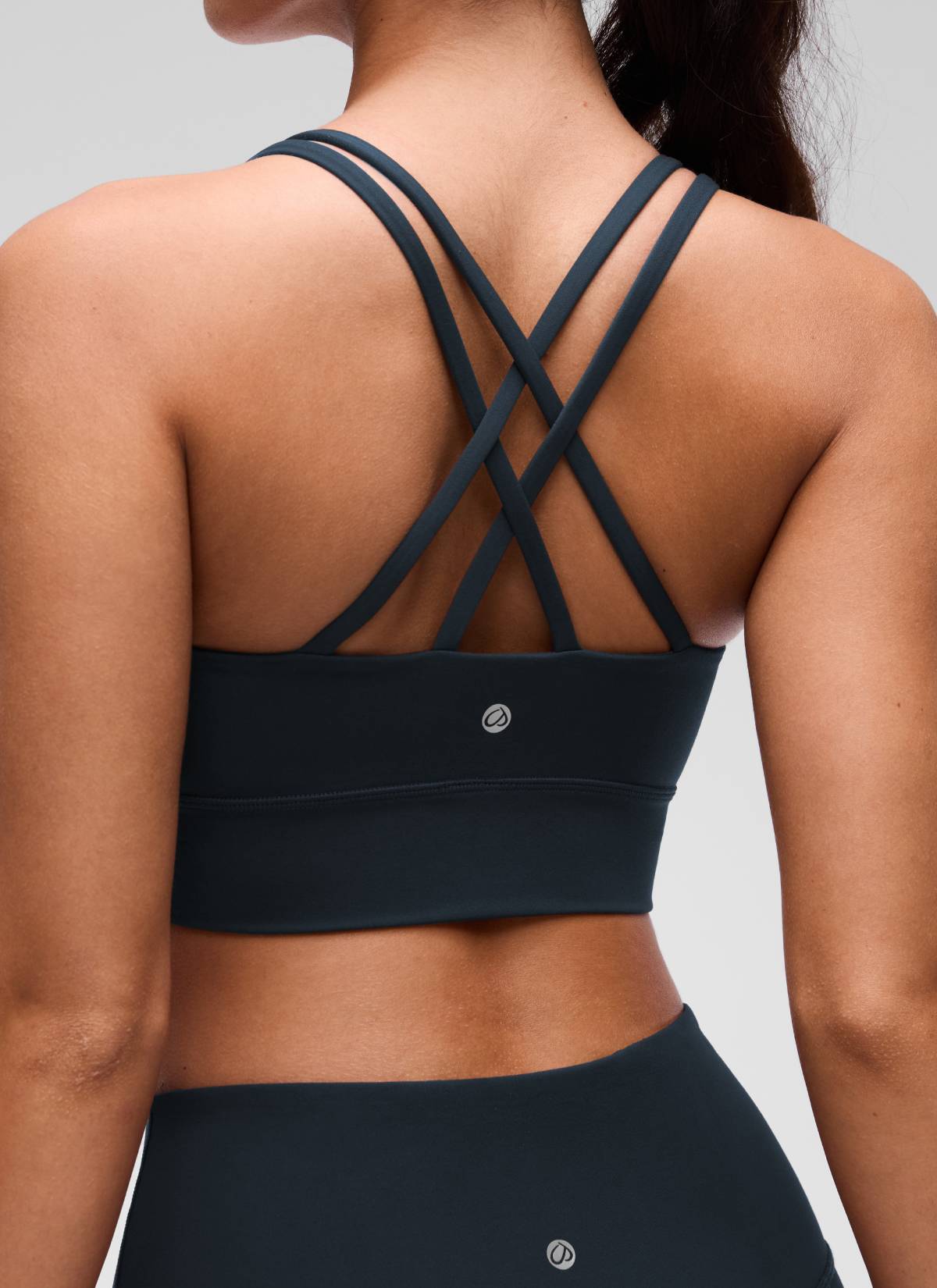 CRZ YOGA Damen Butterluxe Strappy Sport BH Ohne Bügel Echte Marine