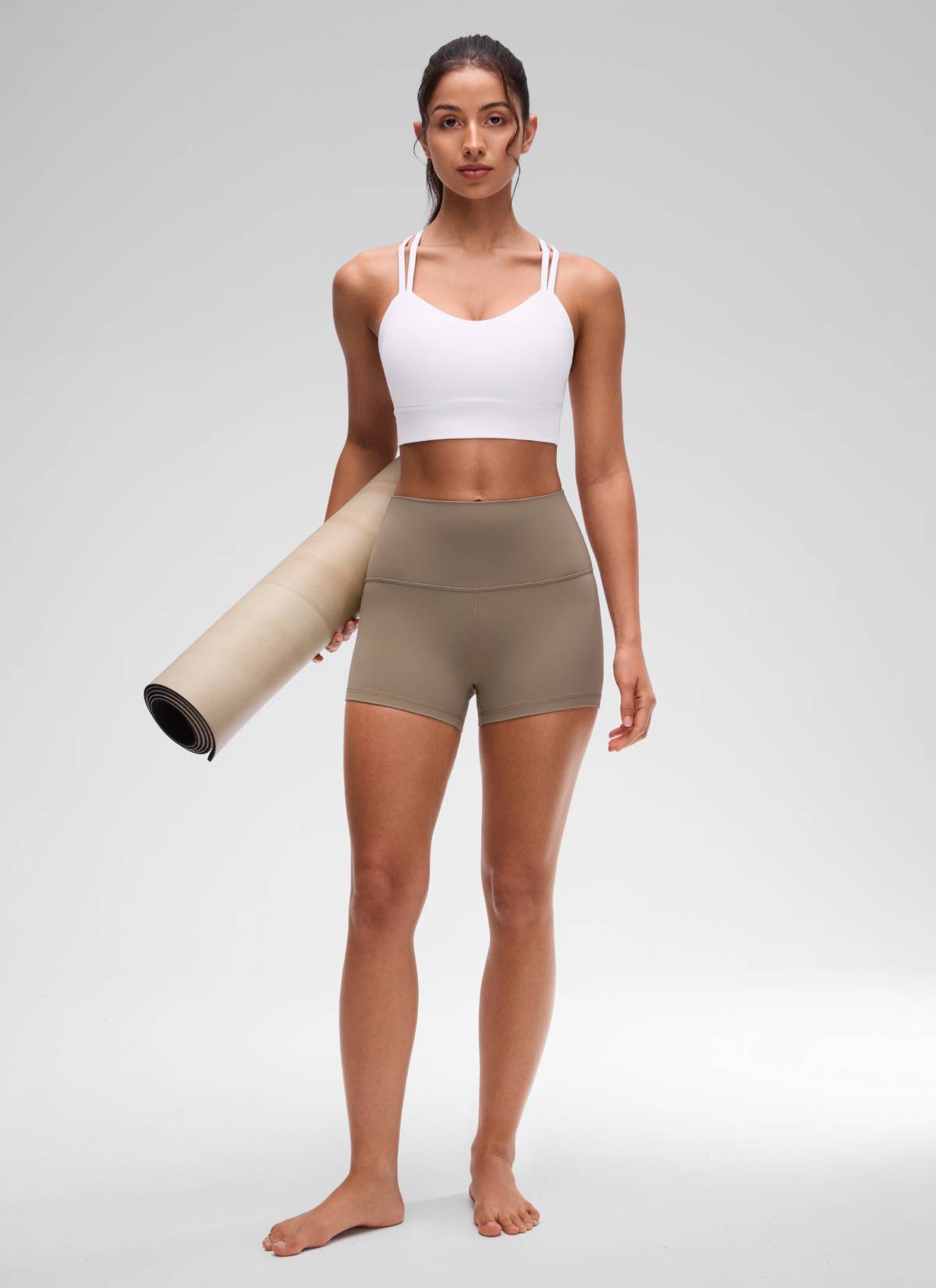 CRZ YOGA Damen Butterluxe Strappy Sport BH Ohne Bügel Weiss