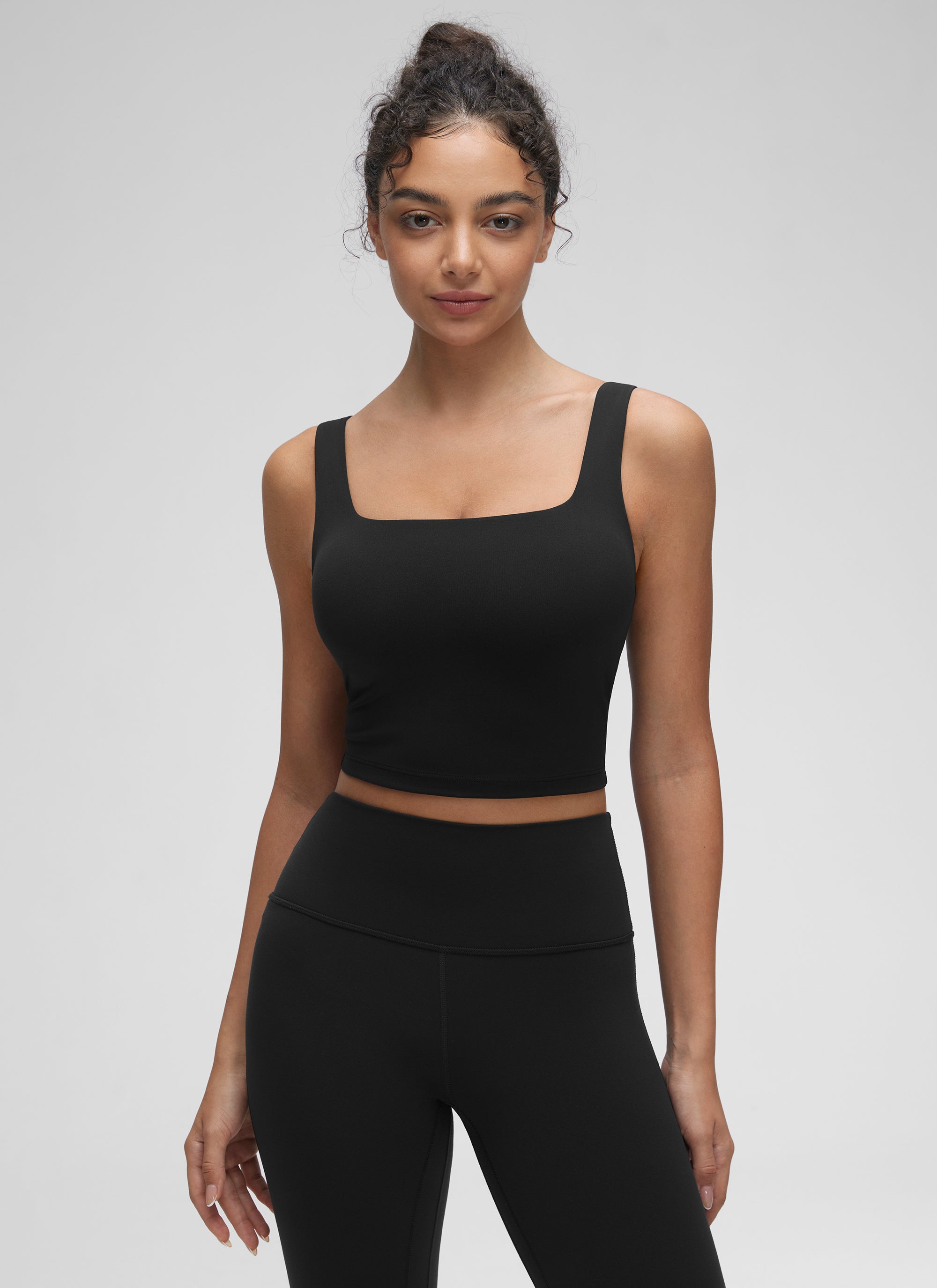 CRZ YOGA Damen Butterluxe Gepolstert Ohne Bügel Sport BH Schwarz