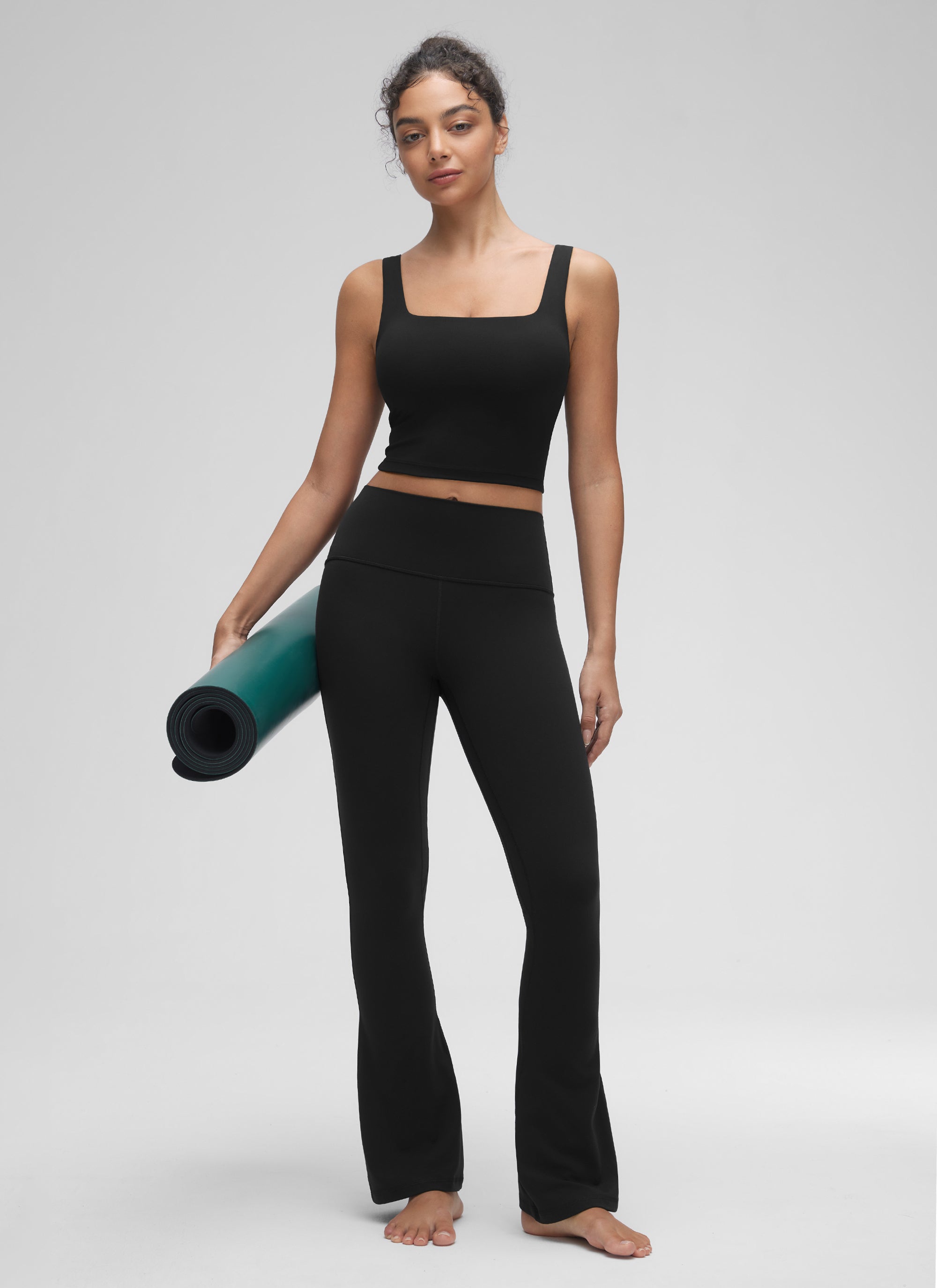 CRZ YOGA Damen Butterluxe Gepolstert Ohne Bügel Sport BH Schwarz