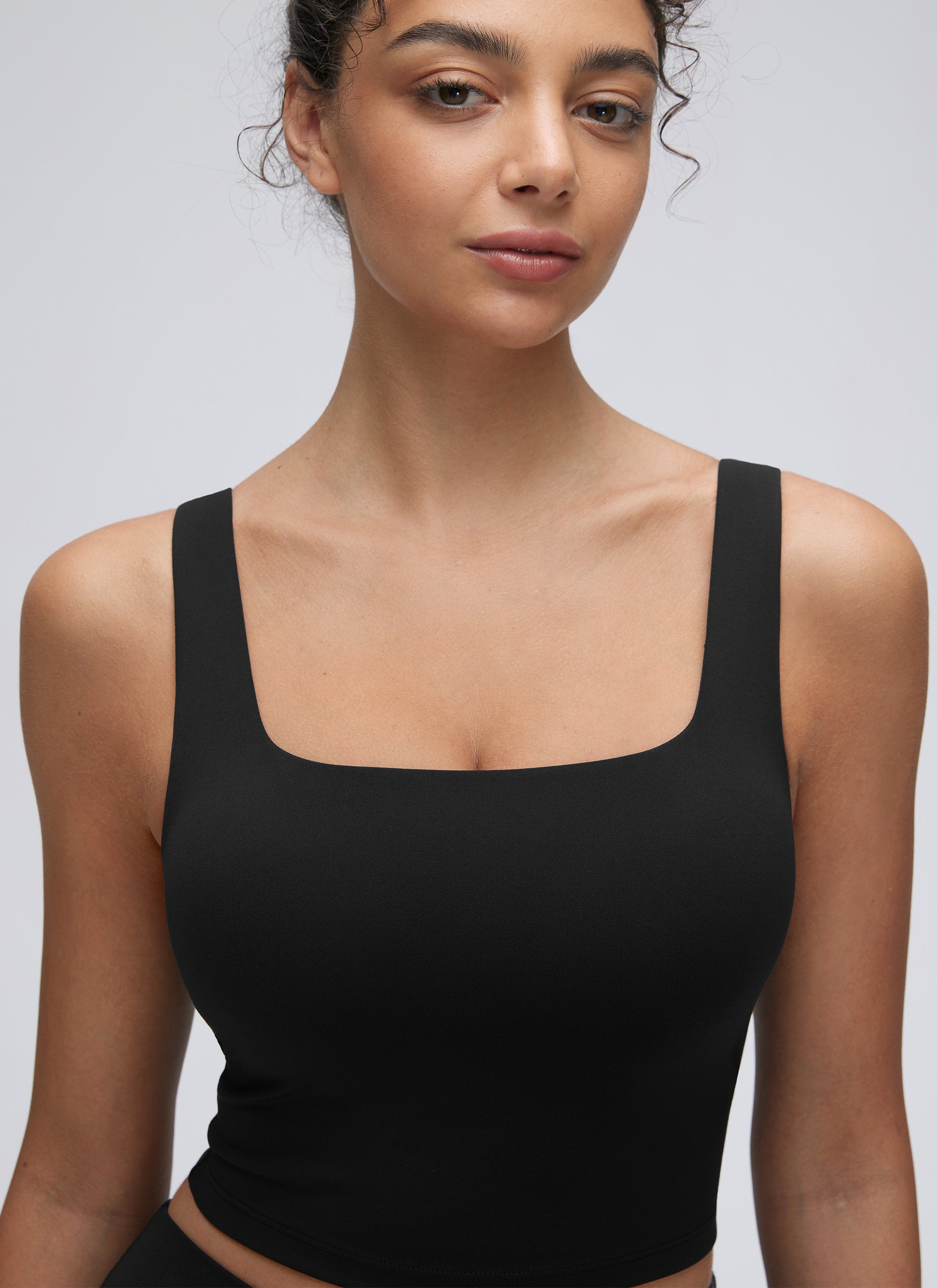 CRZ YOGA Damen Butterluxe Gepolstert Ohne Bügel Sport BH Schwarz