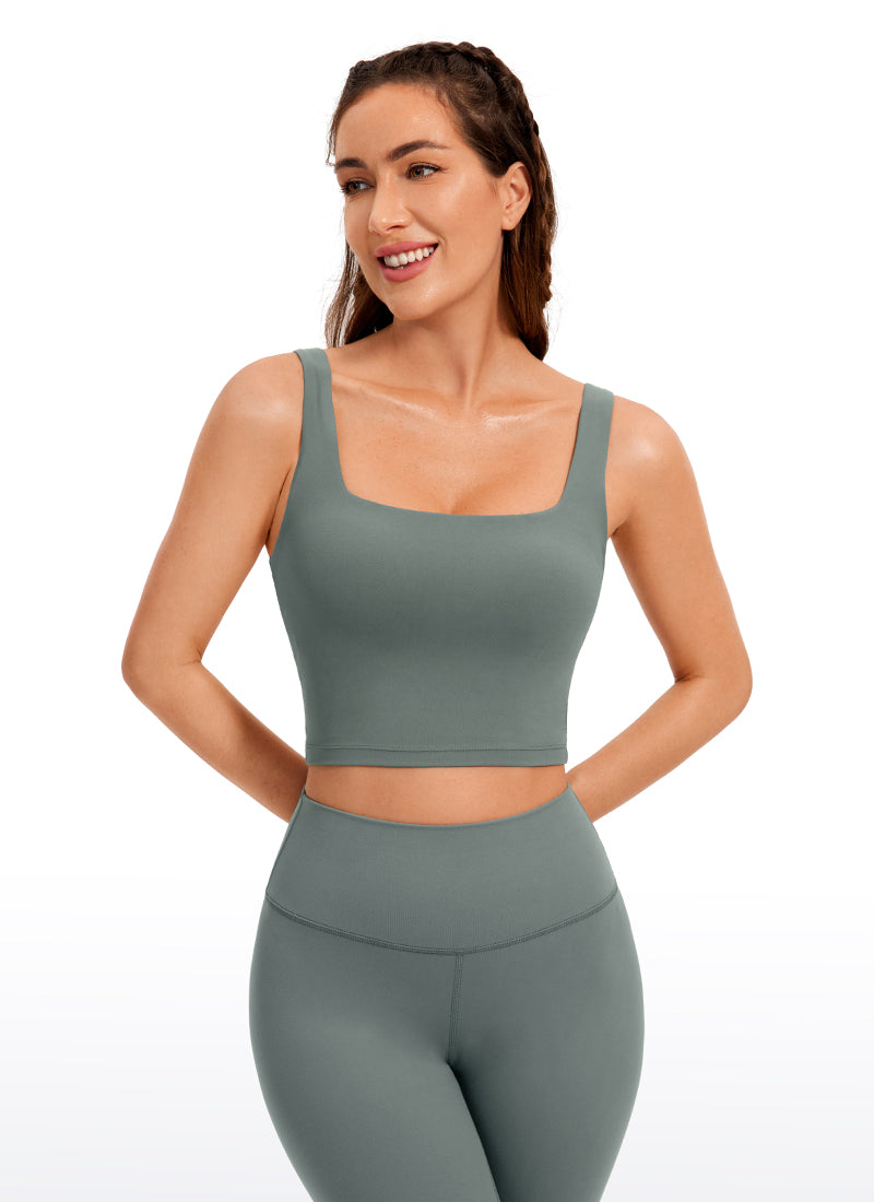 CRZ YOGA Damen Butterluxe Gepolstert Ohne Bügel Sport BH Grauer Salbei