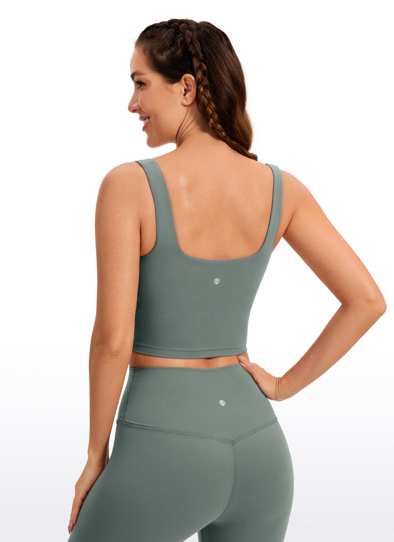 CRZ YOGA Damen Butterluxe Gepolstert Ohne Bügel Sport BH Grauer Salbei