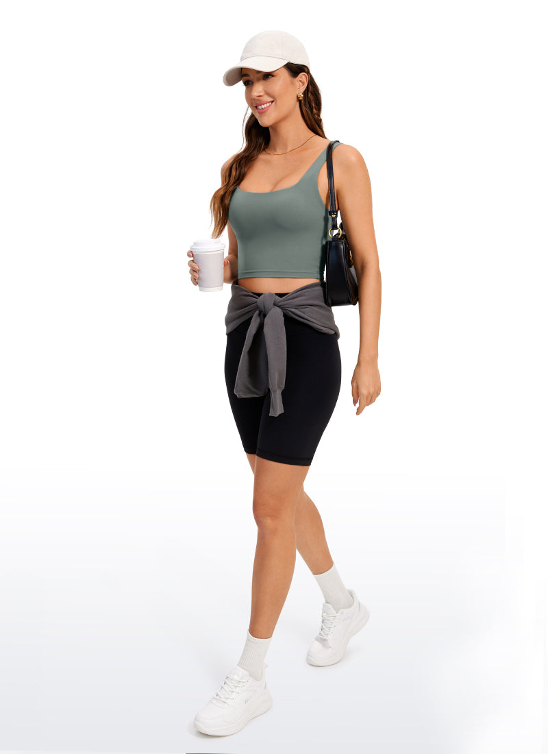 CRZ YOGA Damen Butterluxe Gepolstert Ohne Bügel Sport BH Grauer Salbei