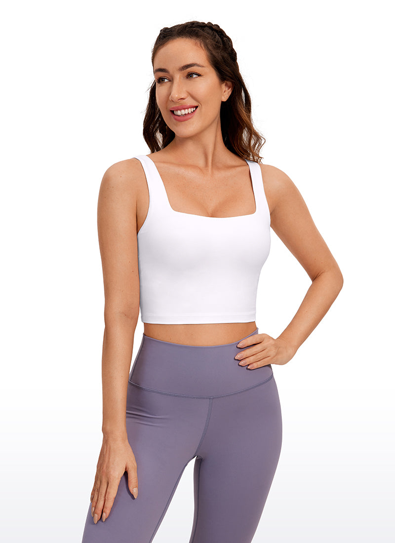CRZ YOGA Damen Butterluxe Gepolstert Ohne Bügel Sport BH Weiss