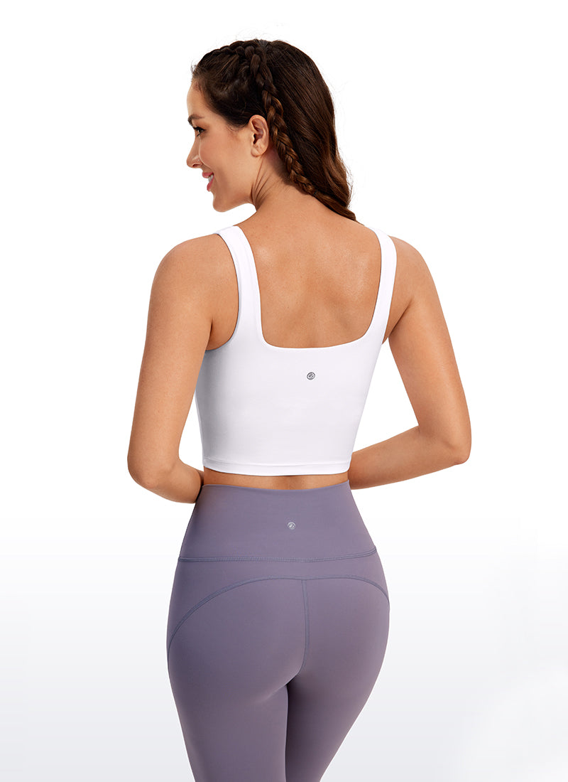 CRZ YOGA Damen Butterluxe Gepolstert Ohne Bügel Sport BH Weiss