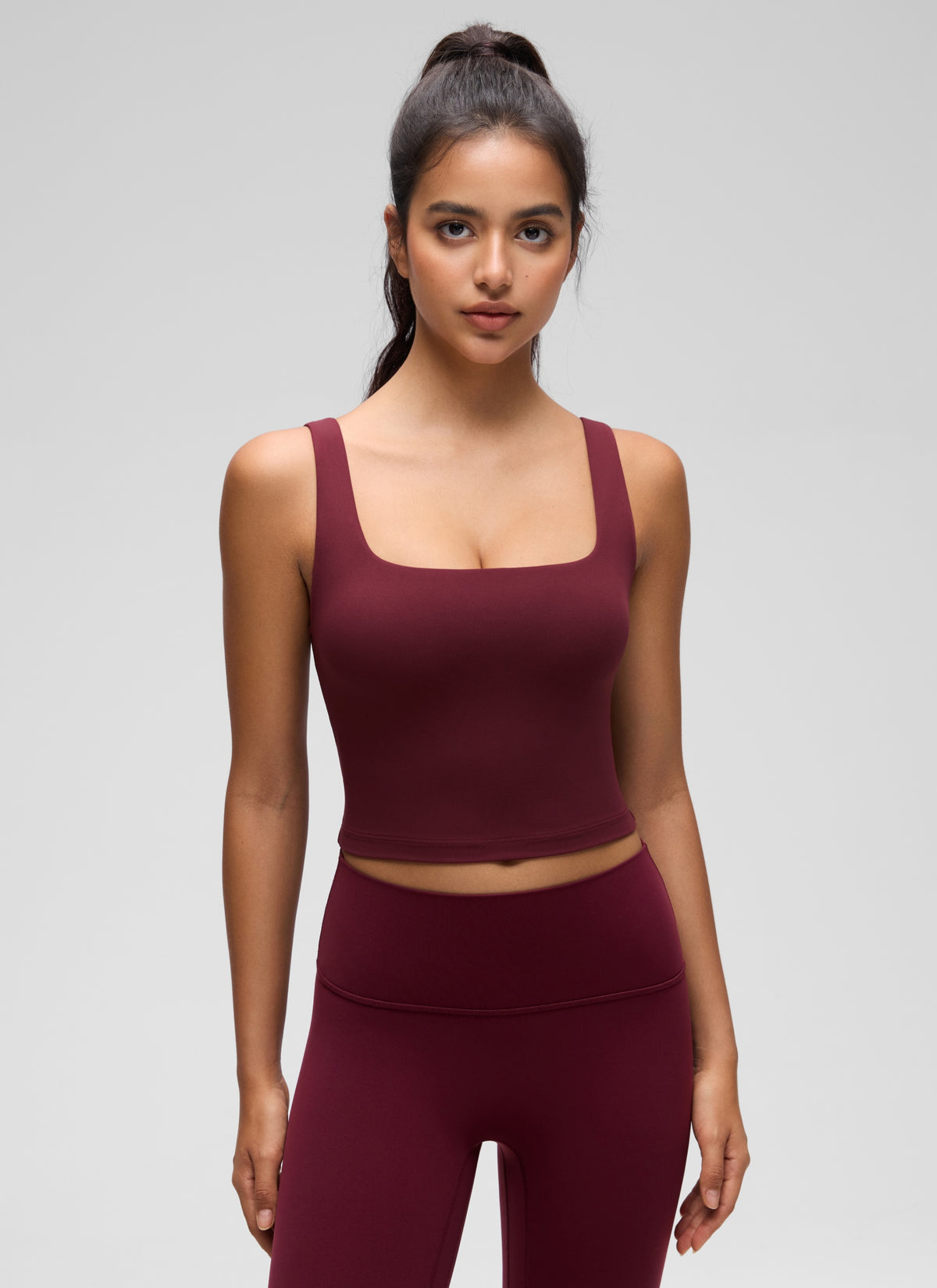 CRZ YOGA Damen Butterluxe Gepolstert Ohne Bügel Sport BH Roter Merlot