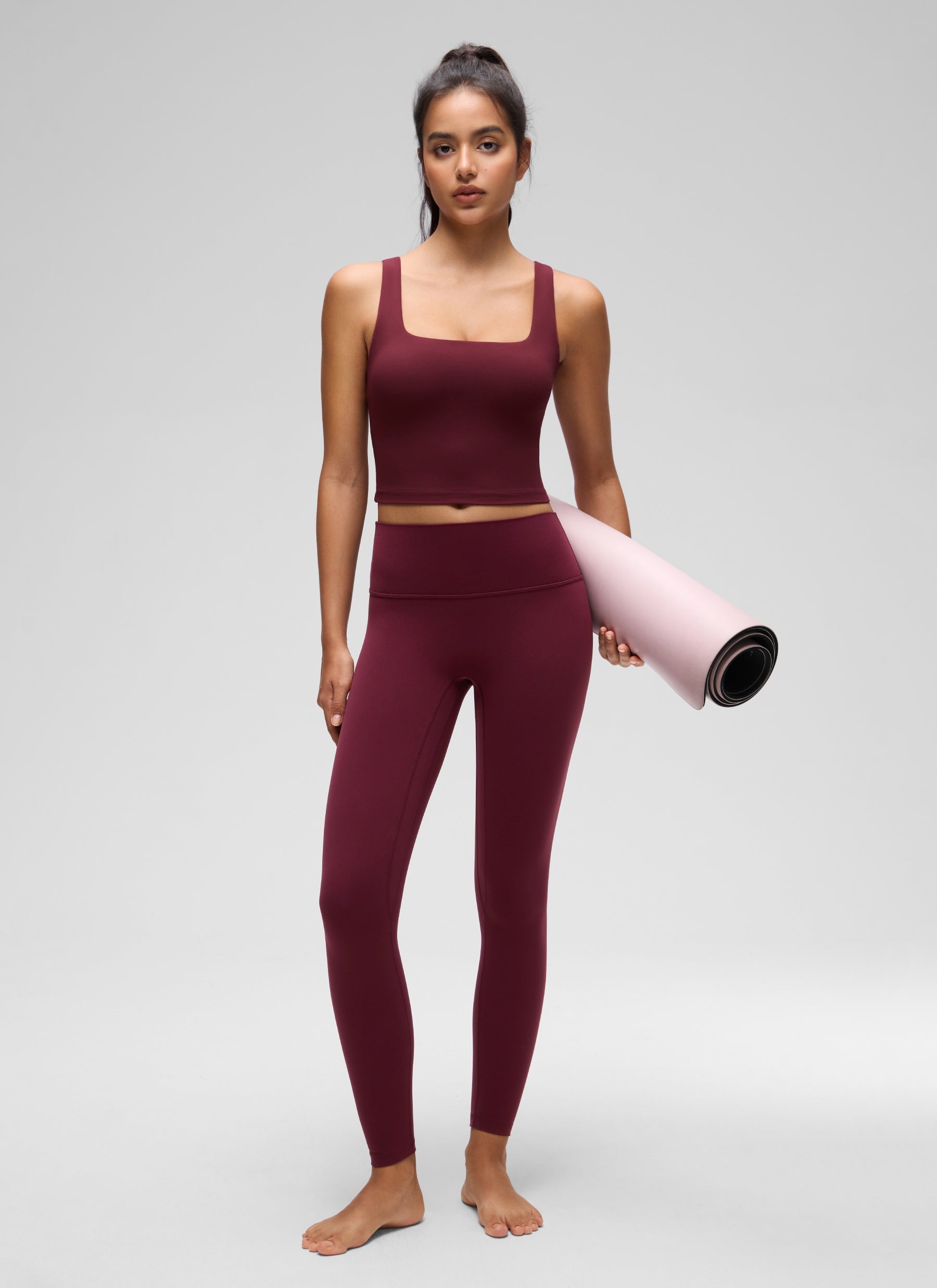 CRZ YOGA Damen Butterluxe Gepolstert Ohne Bügel Sport BH Roter Merlot