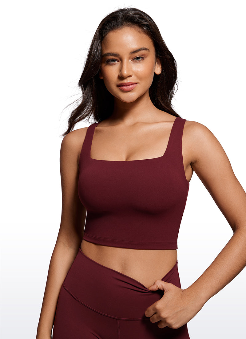 CRZ YOGA Damen Butterluxe Gepolstert Ohne Bügel Sport BH Roter Merlot