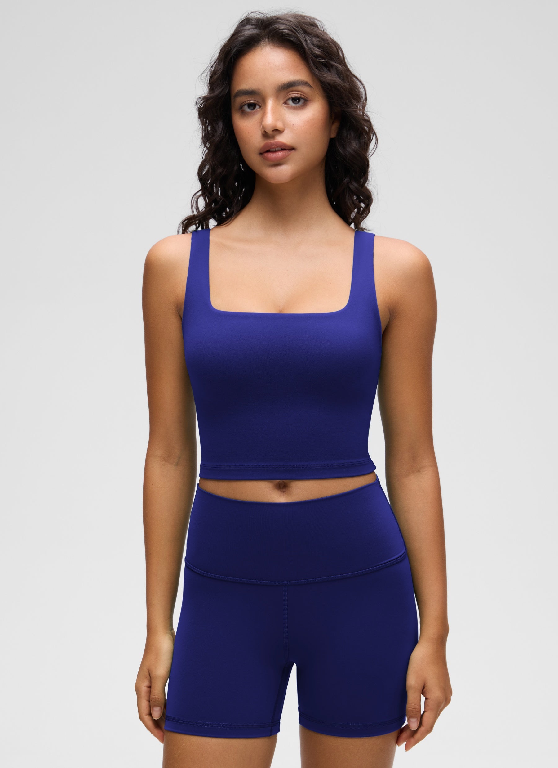 CRZ YOGA Damen Butterluxe Gepolstert Ohne Bügel Sport BH Rittersporn Blau