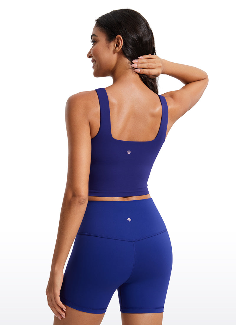 CRZ YOGA Damen Butterluxe Gepolstert Ohne Bügel Sport BH Rittersporn Blau