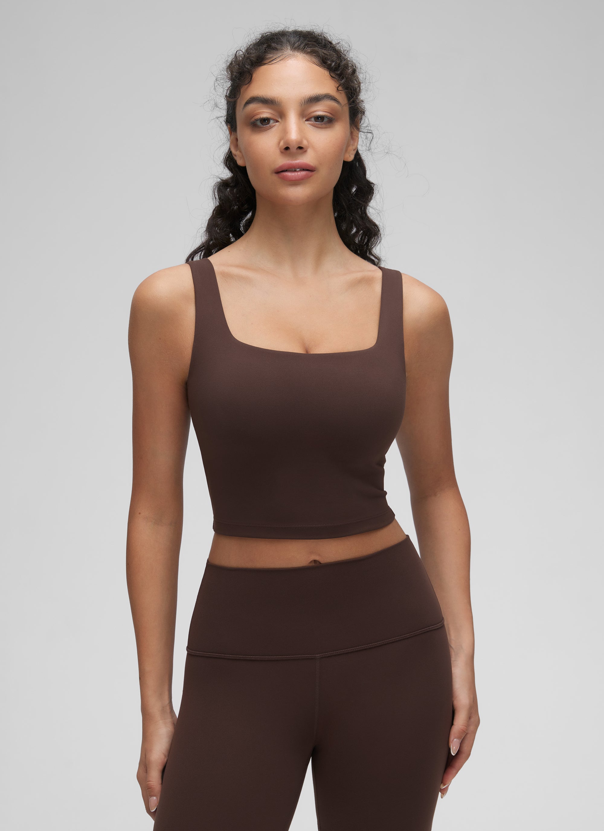 CRZ YOGA Damen Butterluxe Gepolstert Ohne Bügel Sport BH Heißes Fudge-Brown
