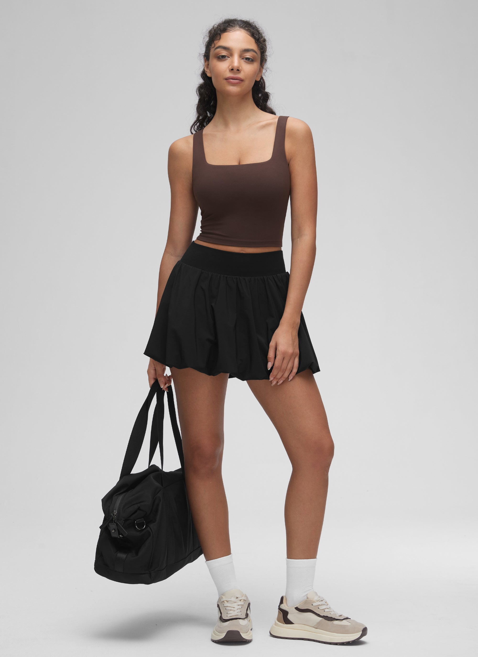 CRZ YOGA Damen Butterluxe Gepolstert Ohne Bügel Sport BH Heißes Fudge-Brown