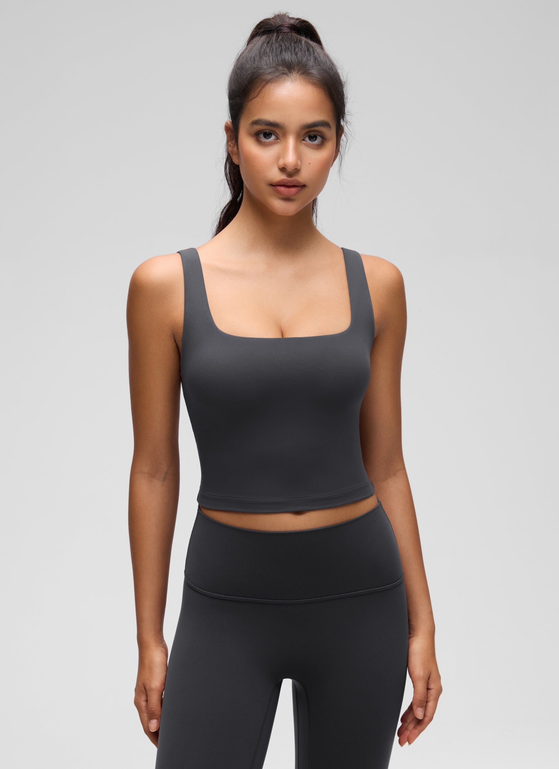 CRZ YOGA Damen Butterluxe Gepolstert Ohne Bügel Sport BH Mysteriöses Grau