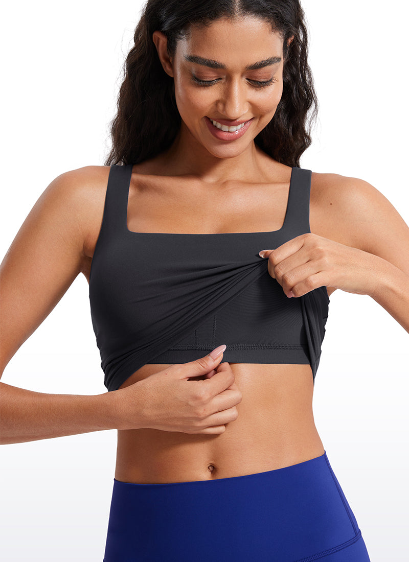 CRZ YOGA Damen Butterluxe Gepolstert Ohne Bügel Sport BH Mysteriöses Grau